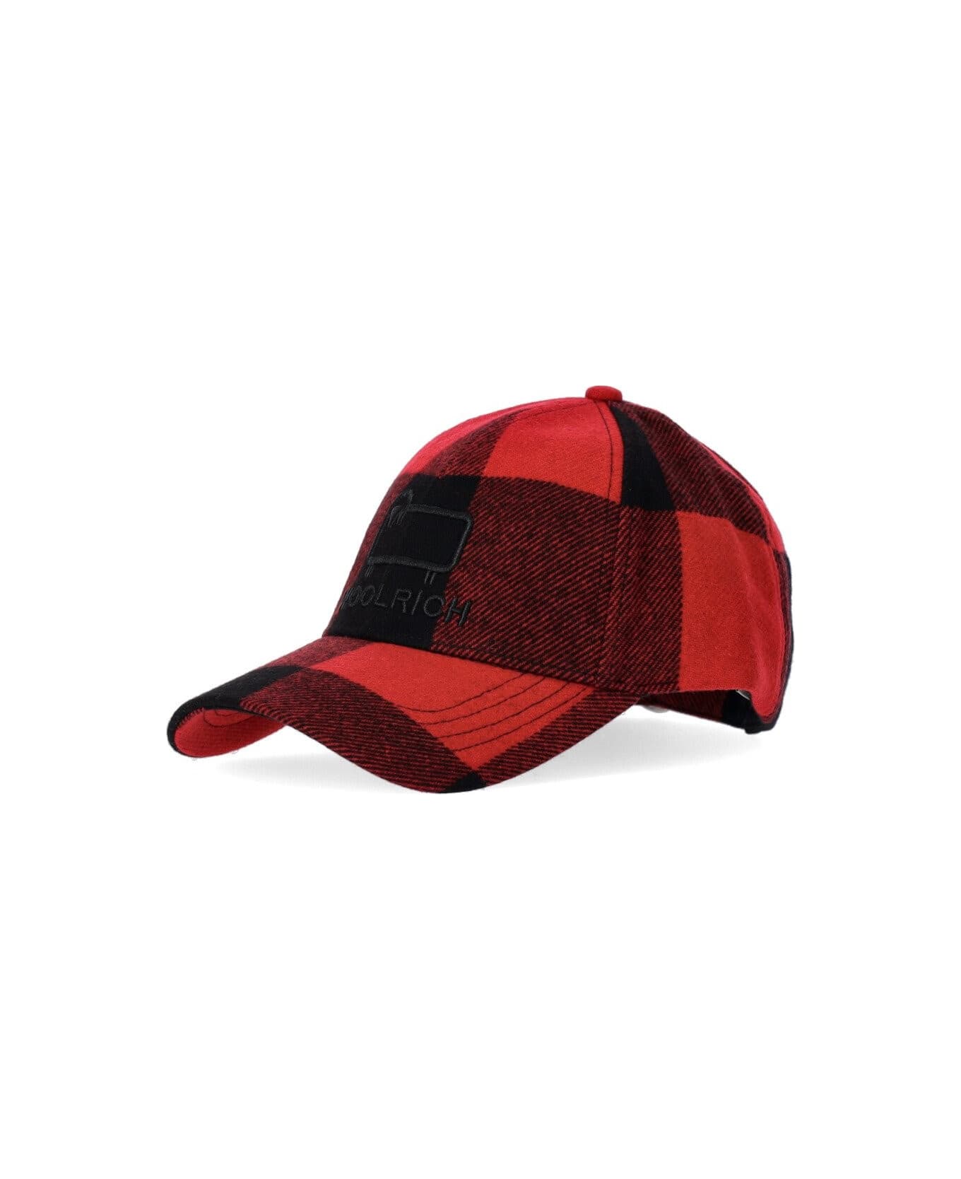 Woolrich Red Black Check Baseball Cap - Mens Chubbies Nylon Cord Snapback Hat