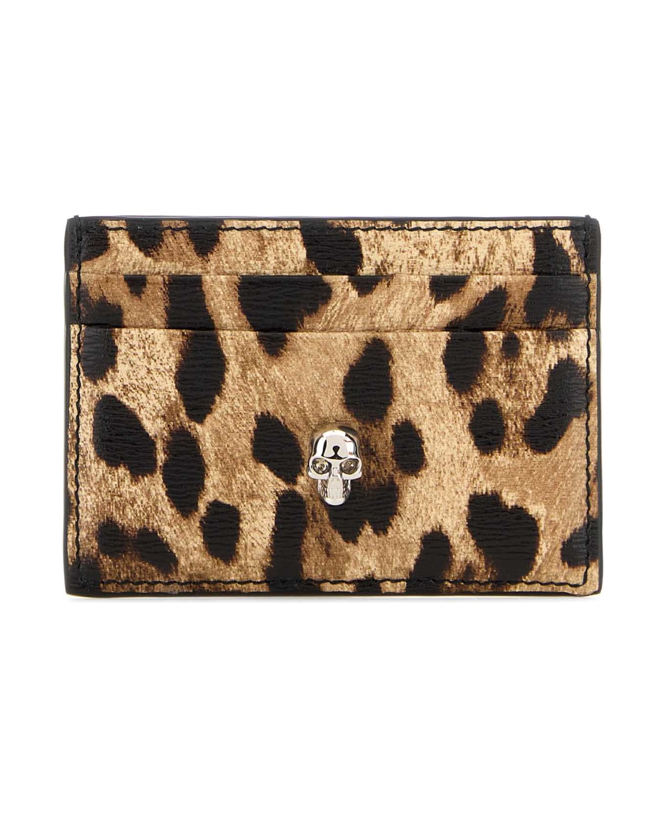 Alexander McQueen Printed Leather Card Holder - NATURALBLACK