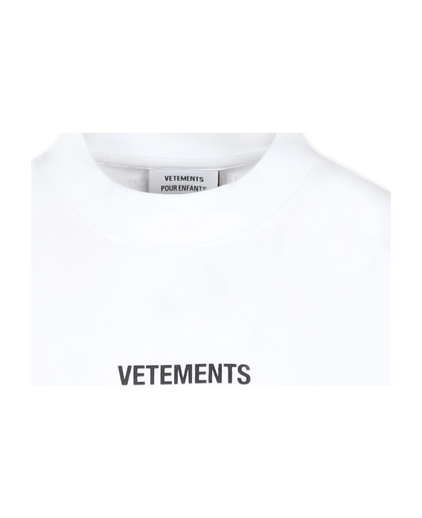 VETEMENTS White T-shirt For Kids With Logo - White