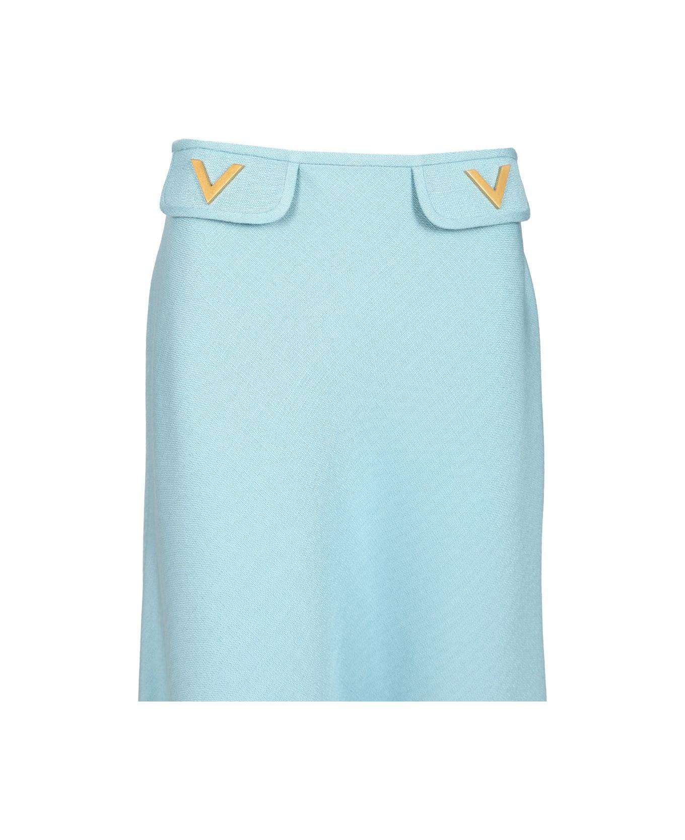 Valentino Look 13 - Skirt | Solid | Viscose Canvas - Clear Blue