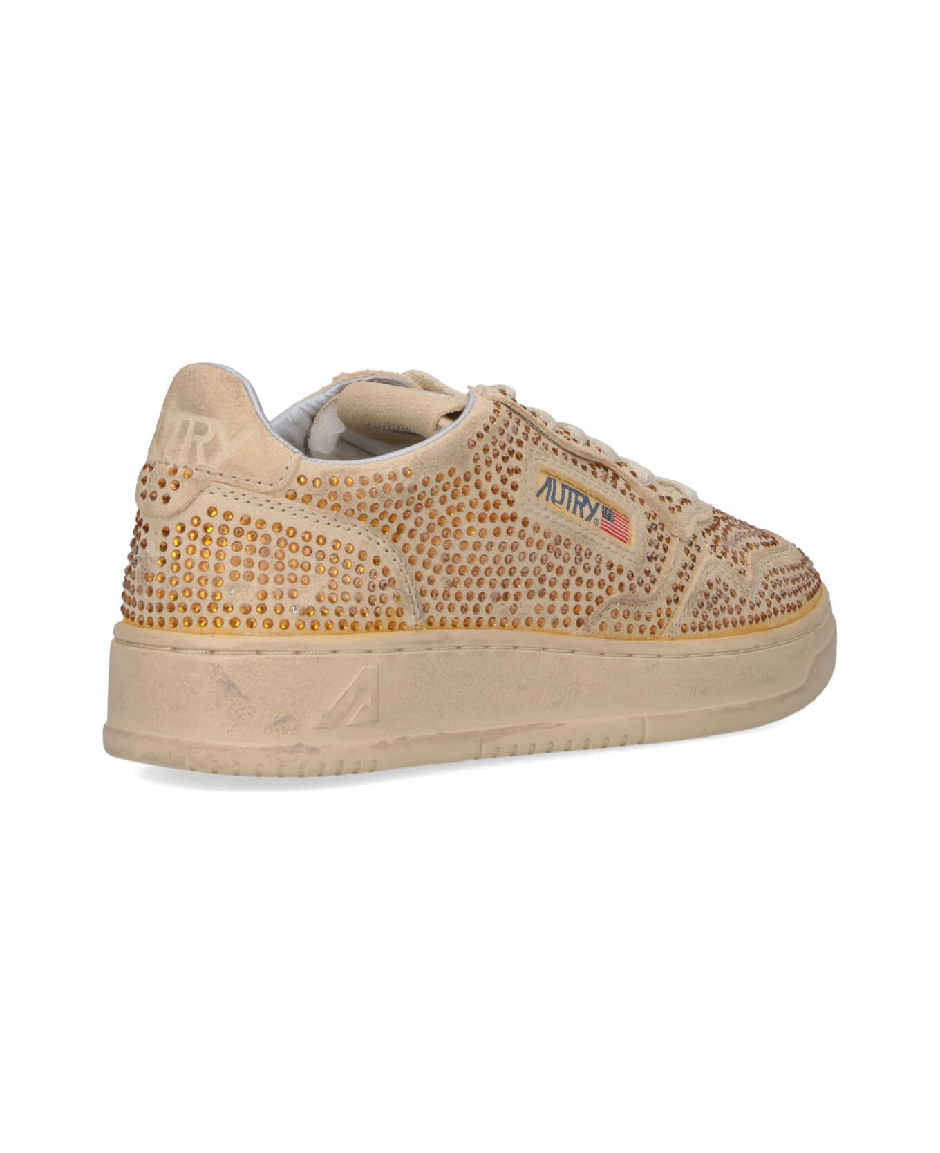 Autry "medalist Low Crystal" Sneakers - Beige