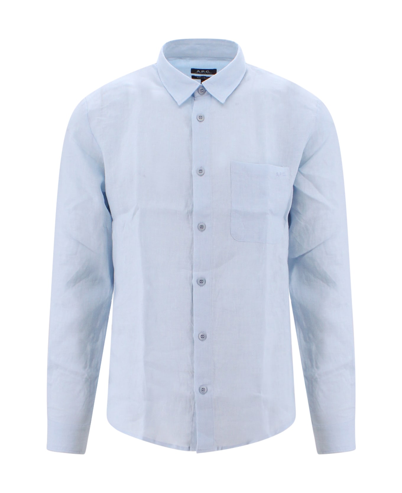 A.P.C. Light Blue Linen Cassel Shirt - Blue
