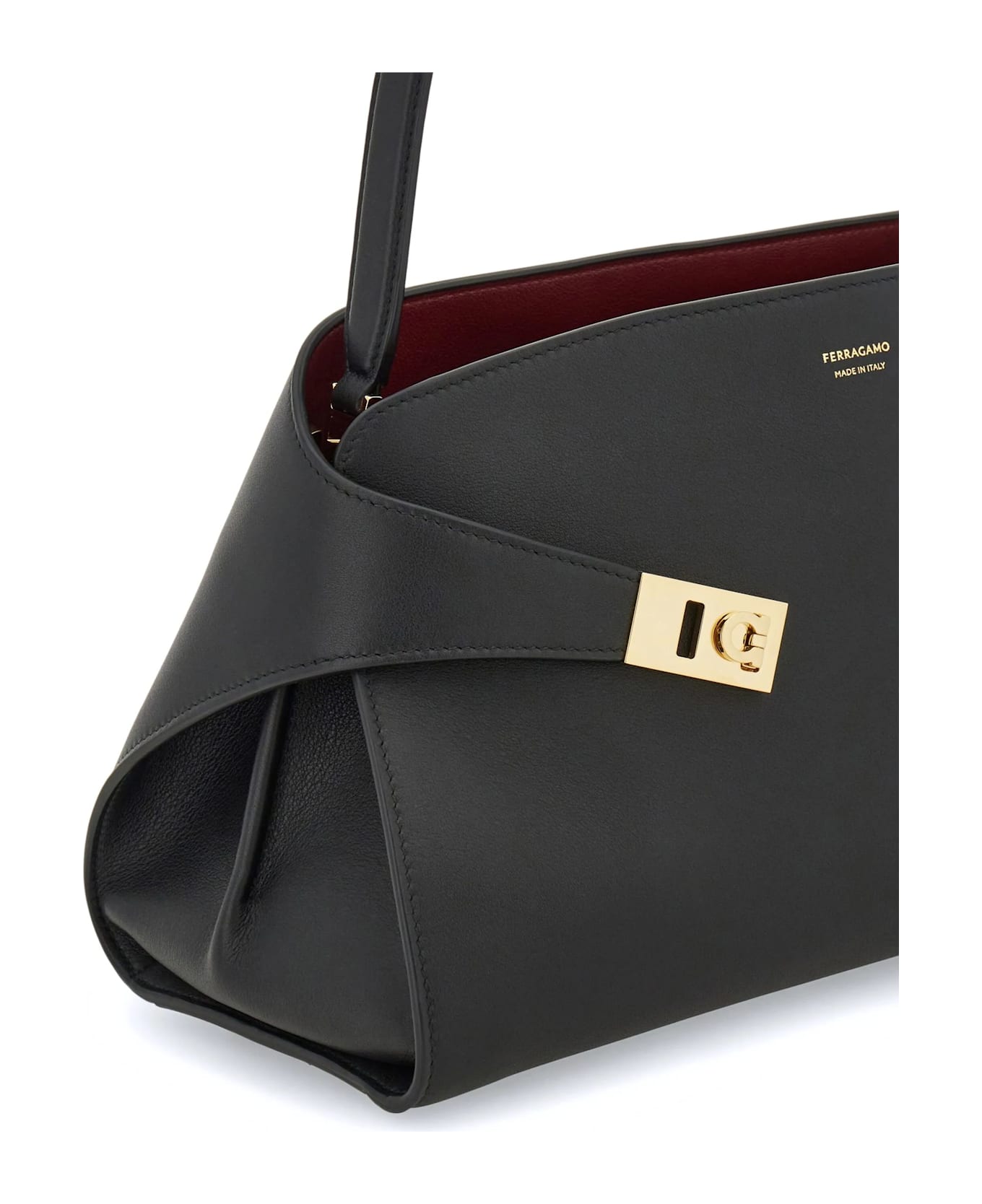 Ferragamo Hug Soft Two-tone Shoulder Bag (m) - BLUE GRAPHITE