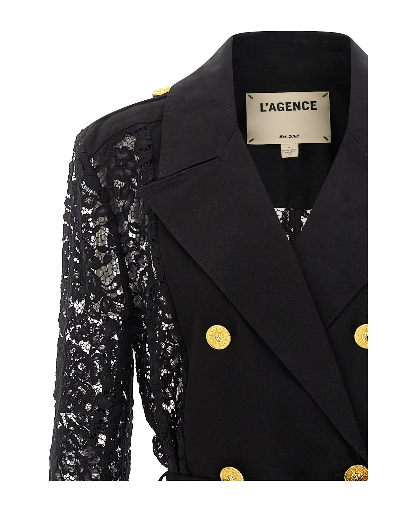 L'Agence 'amata' Trench Coat - Black  