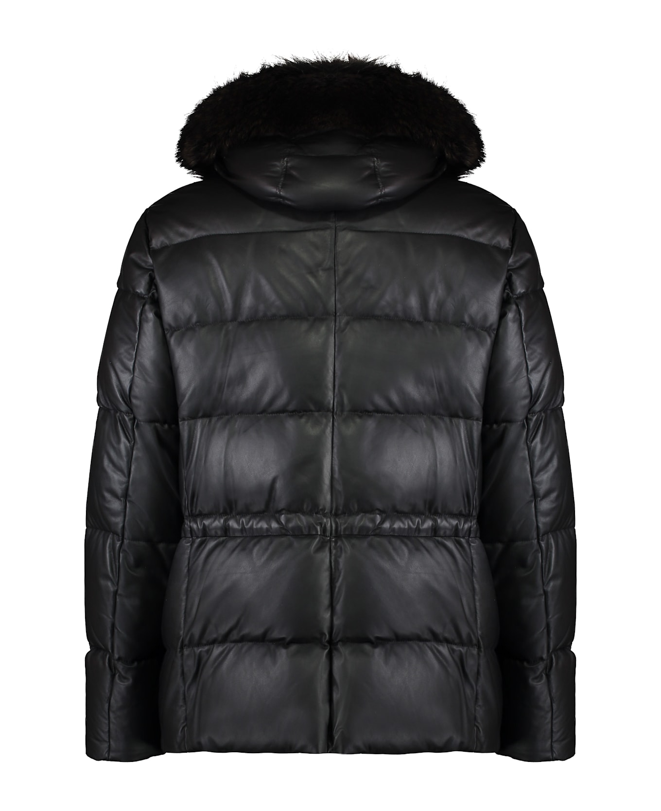 Moorer Philip Leather Padded Jacket - black