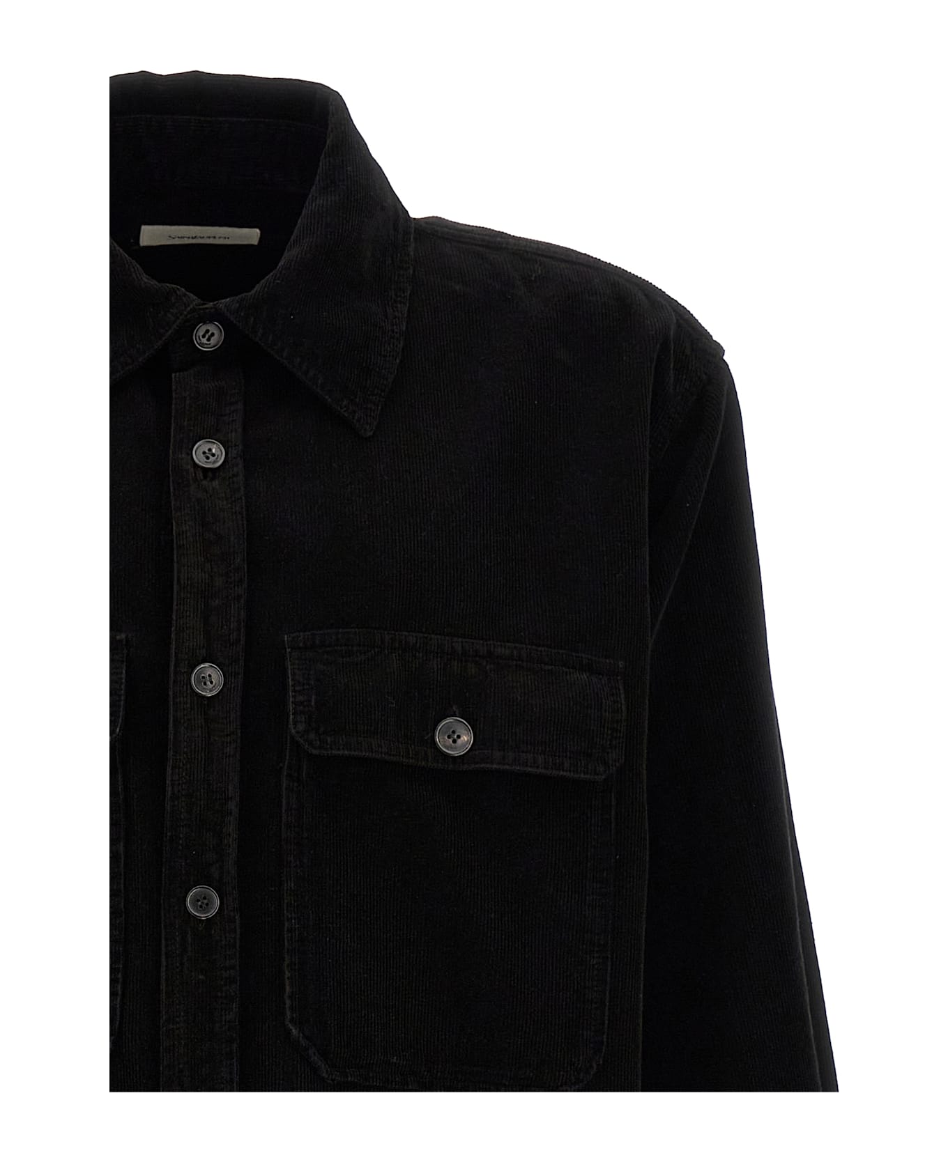 Saint Laurent Ribbed Velvet Shirt - Black