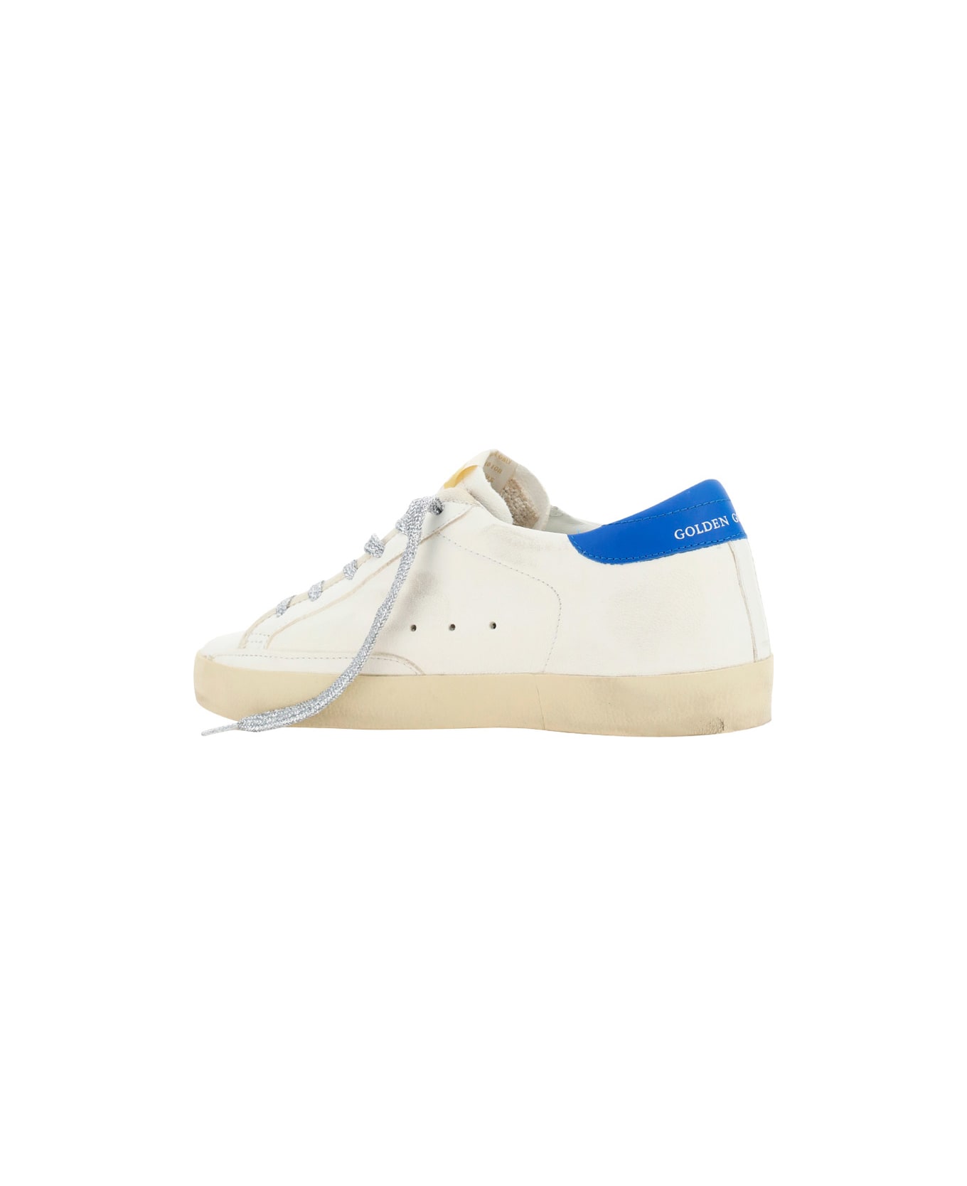 Golden Goose Super Star Sneakers - Cream/silver/blue