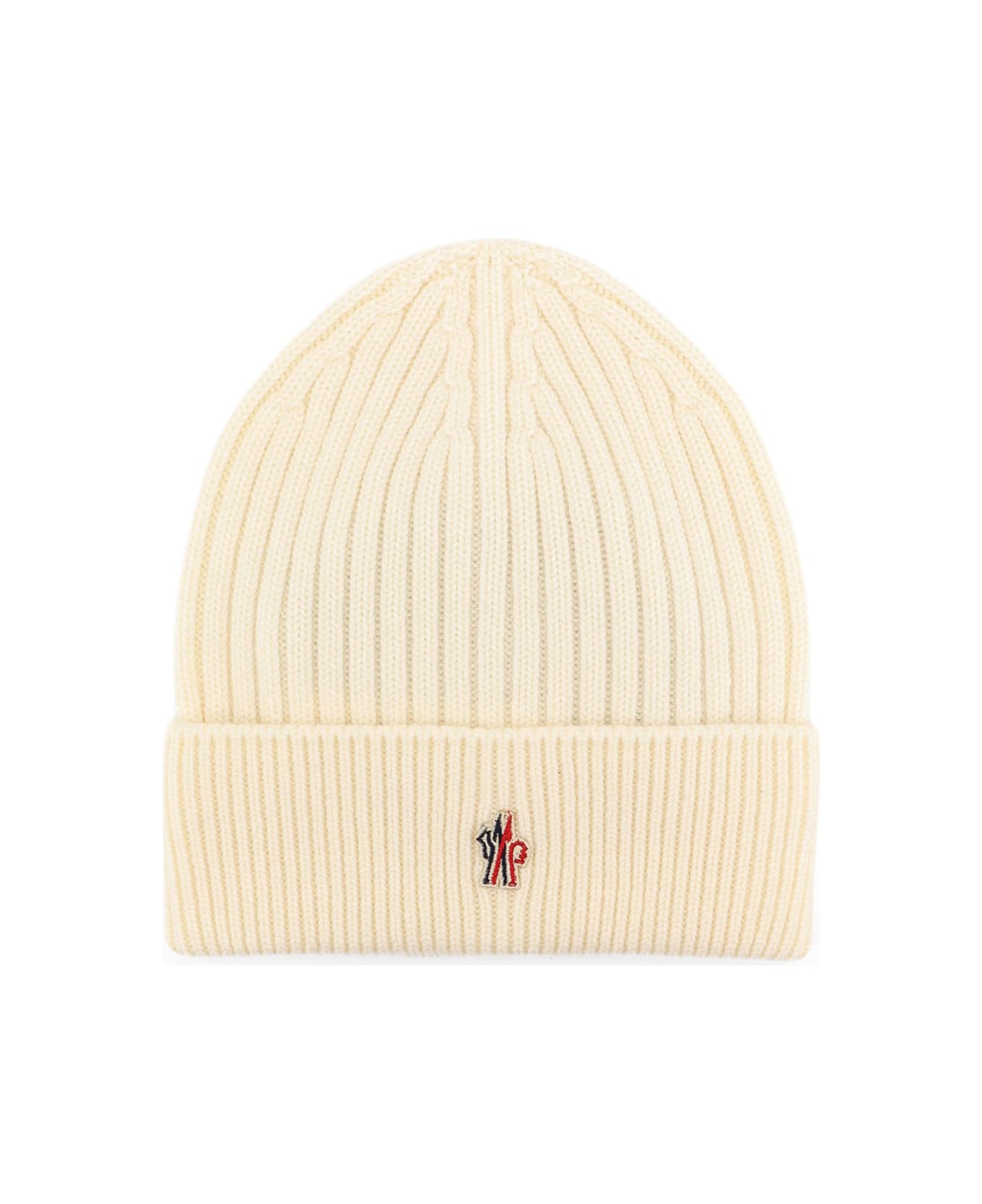 Moncler Grenoble Virgin Wool Hat - Cream