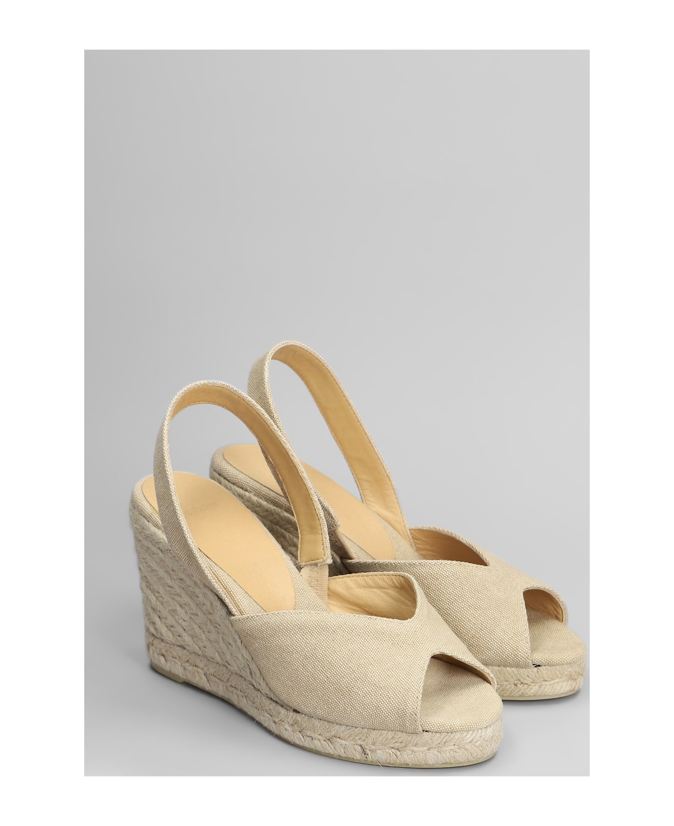 Castañer Brisa-8-002 Wedges In Beige Canvas - beige