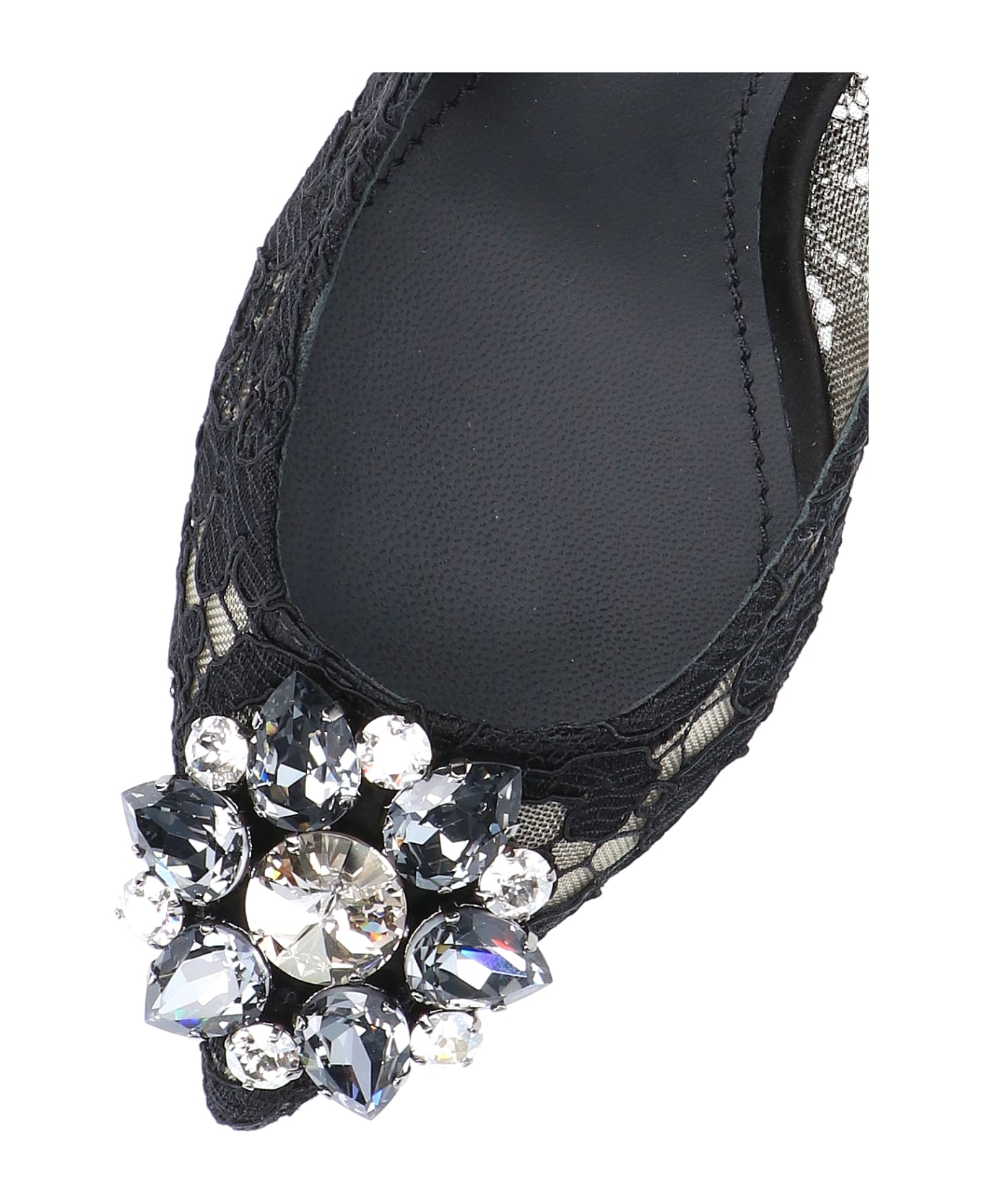 Dolce & Gabbana Taormina Lace Decollete With Broche - Black
