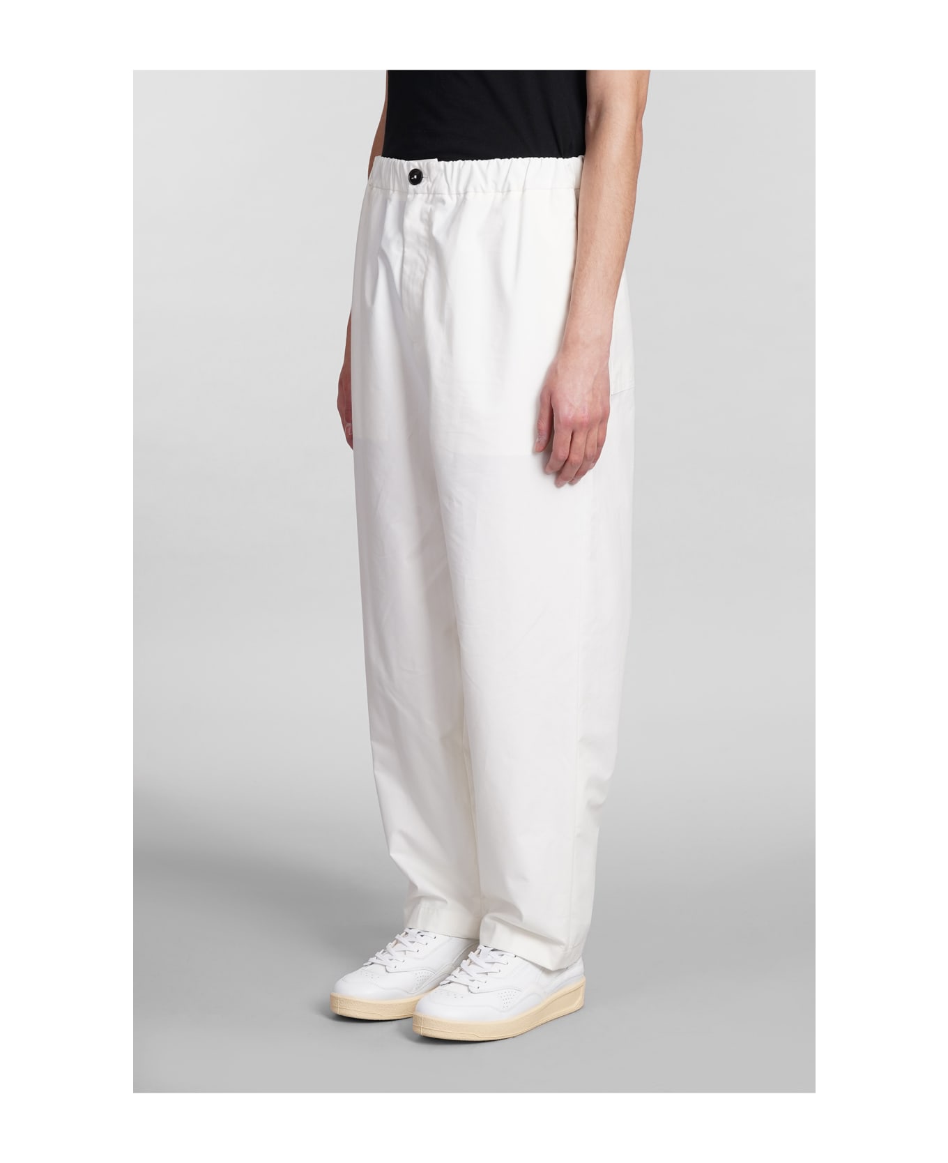 Jil Sander Pants In White Cotton - BEIGE