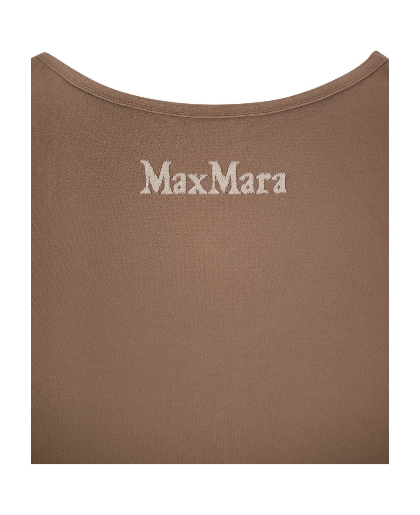 'S Max Mara Logo Detailed Sleeveless Tank Top - Beige