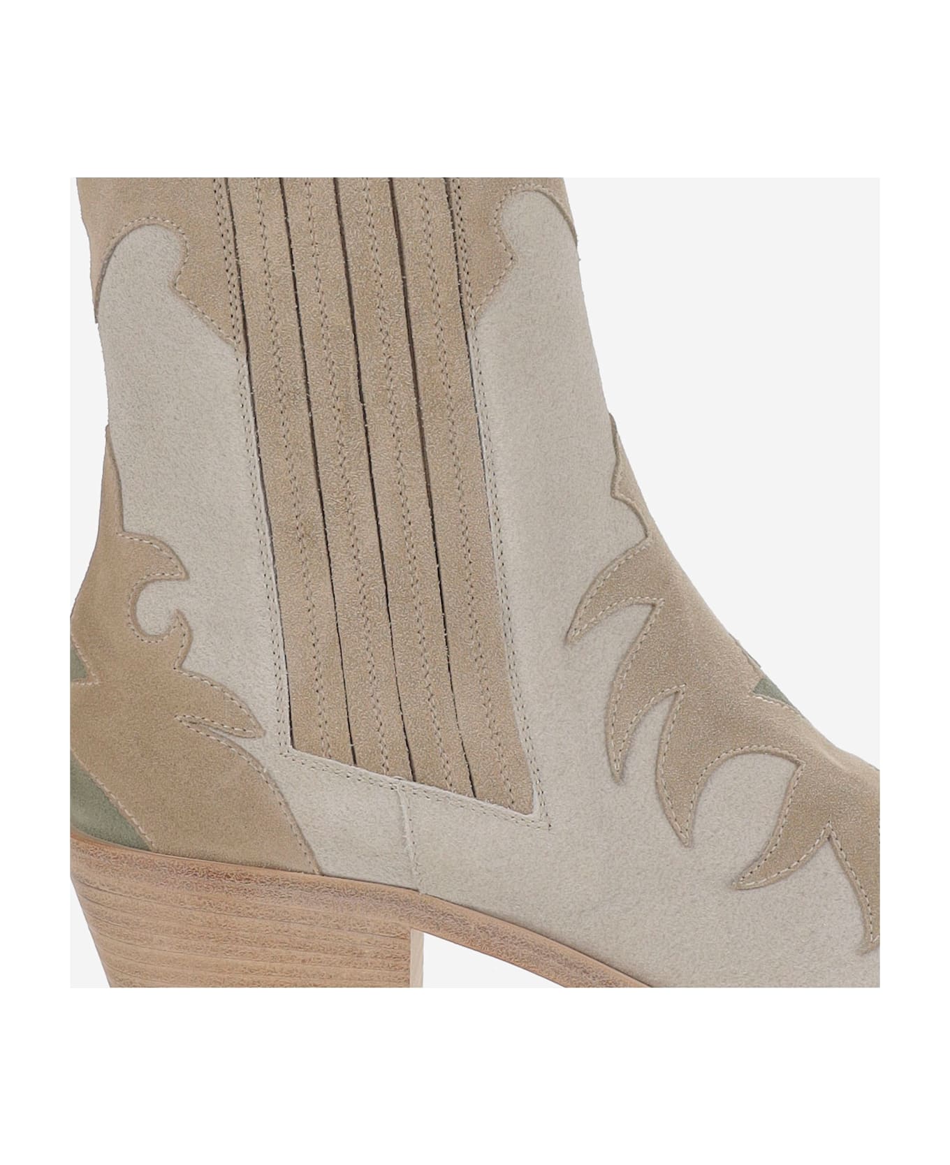 Sartore Suede Ankle Boots - Beige
