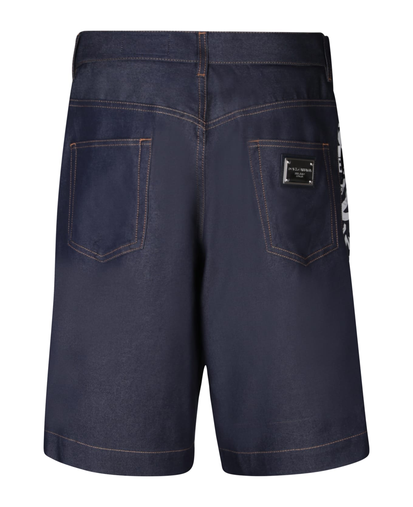 Dolce & Gabbana Marine Print Blue Bermuda Shorts - Blue