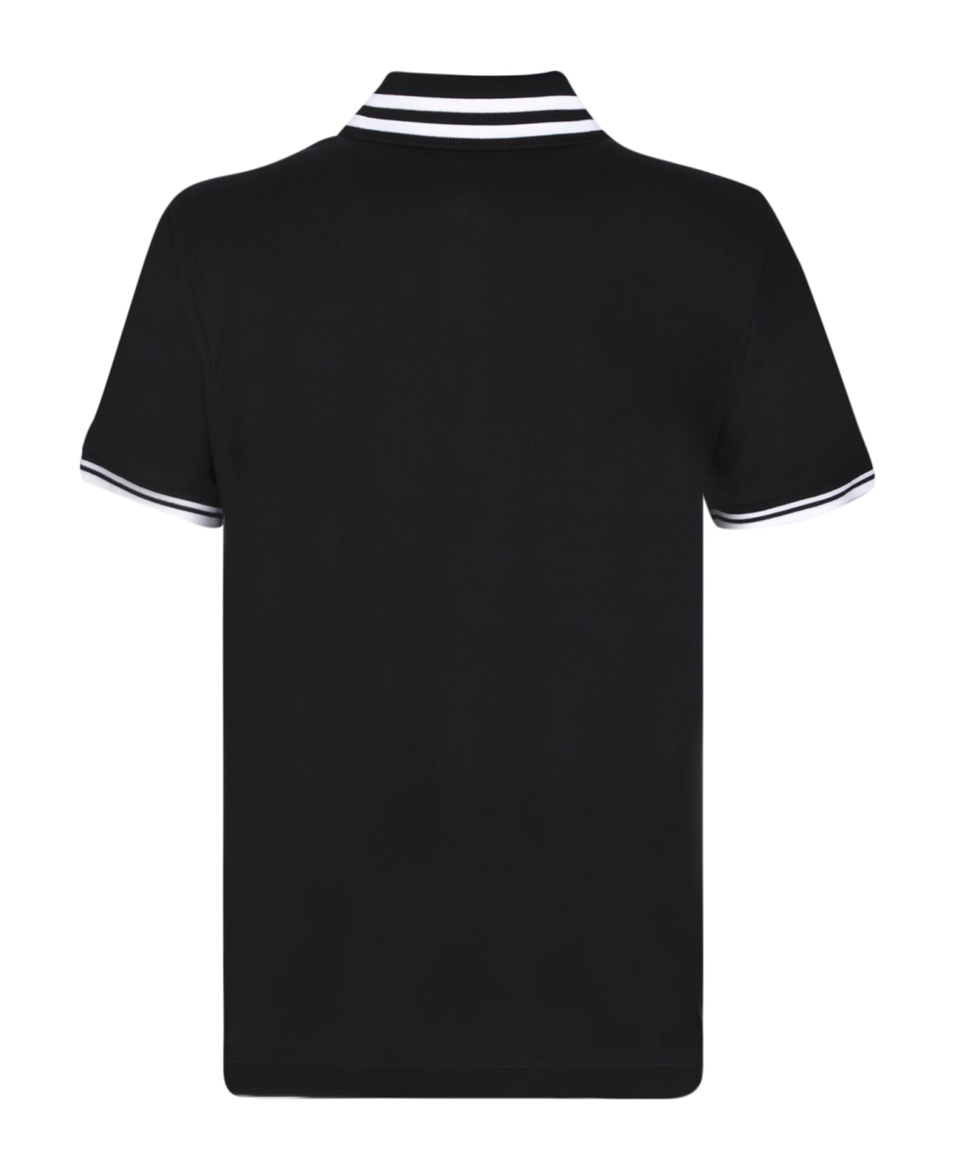 Moncler Logo-patch Cotton Polo Shirt - Nero