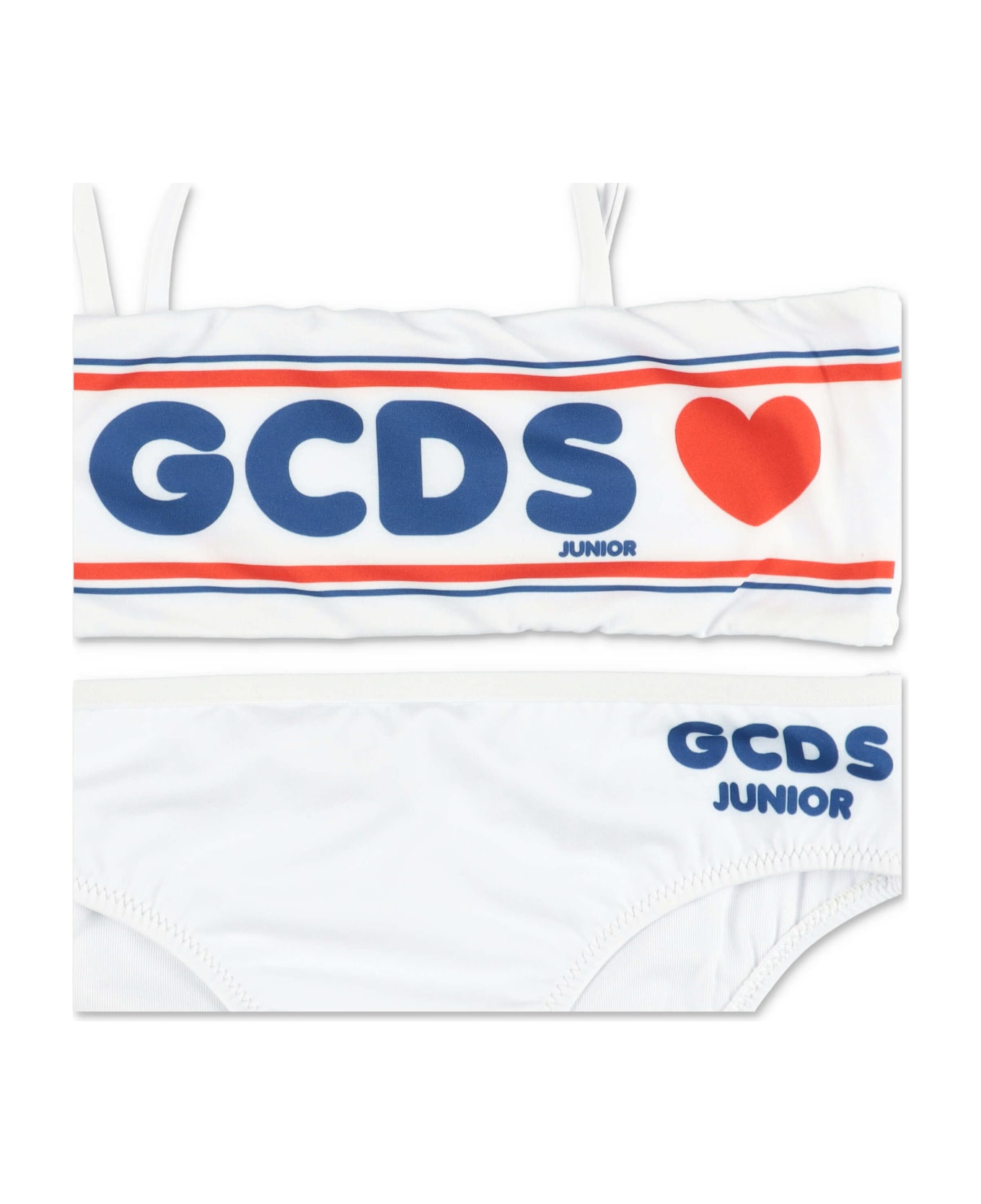 GCDS Mini Gcds Costume Bikini Bianco In Lycra - WHITE
