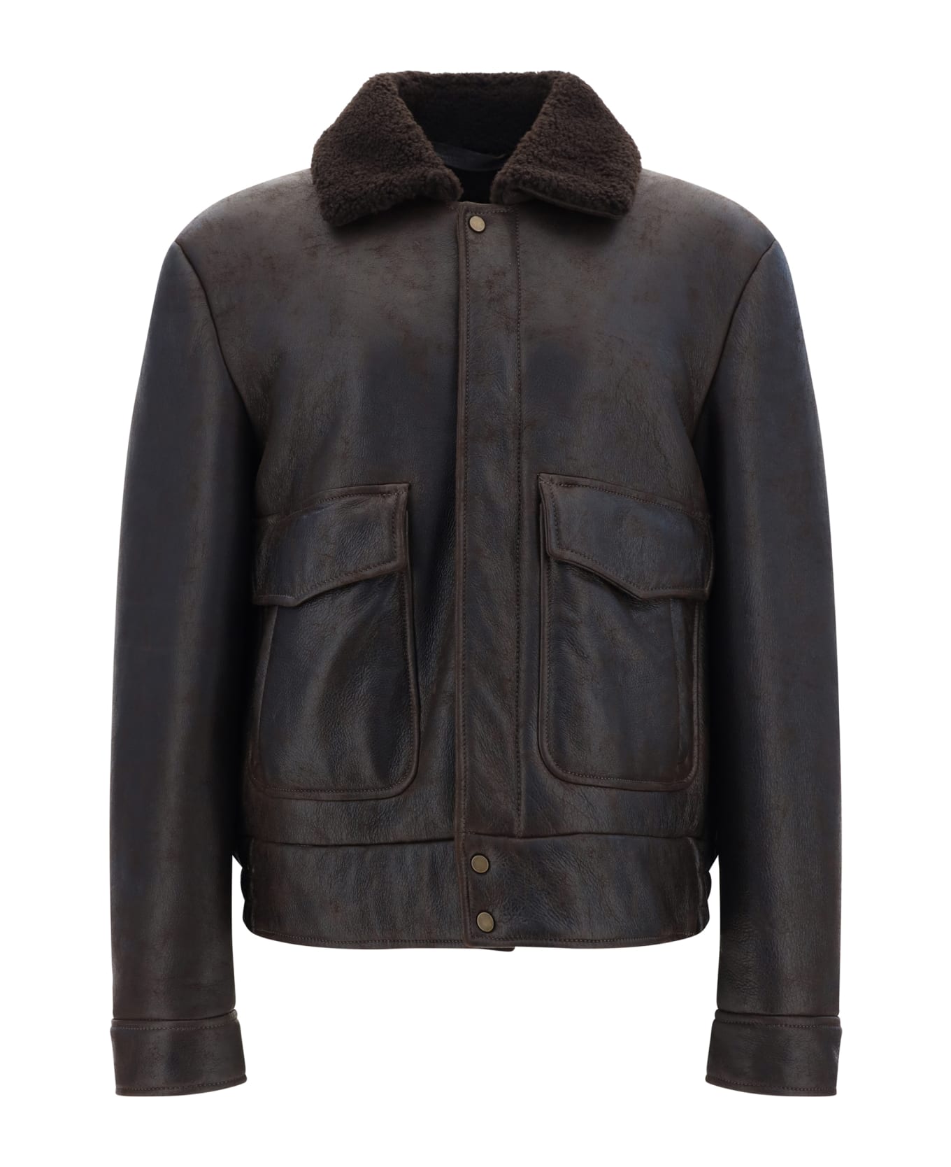 Salvatore Santoro Leather Jacket - Dark Brown