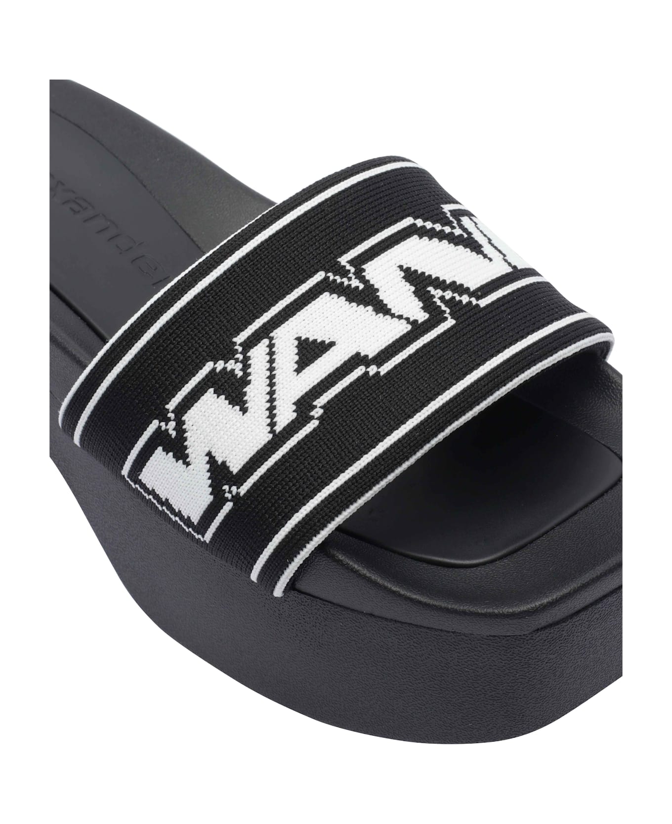 Alexander Wang Logo Plateau Sandals - BLACK