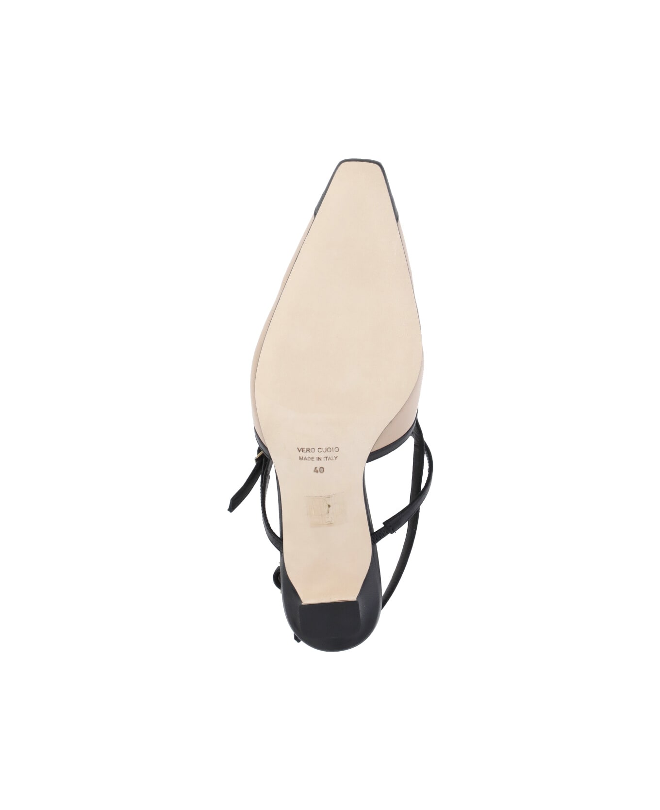 The Seller Leather Heeled Shoe - Beige
