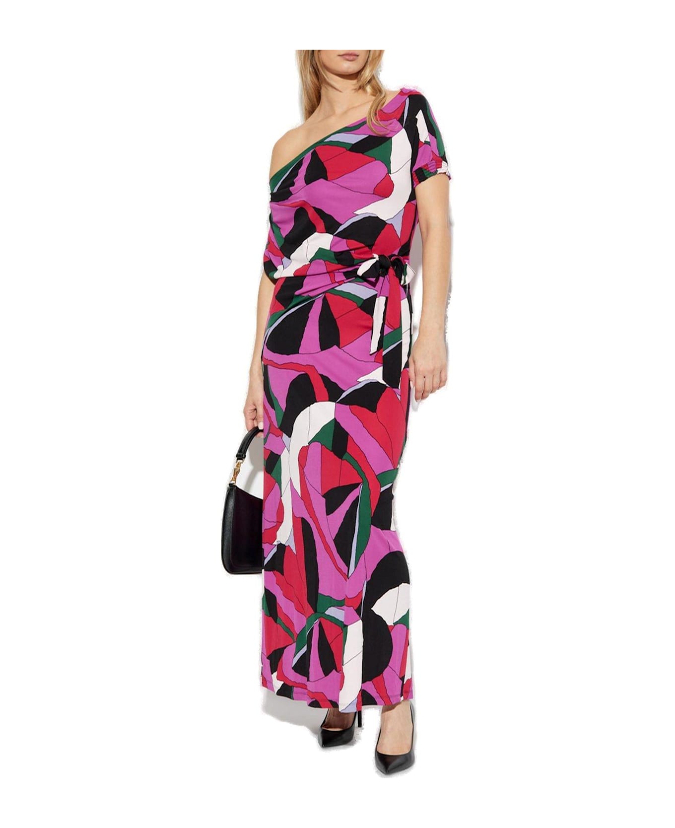 Diane Von Furstenberg Eliana Abstract Printed Maxi Dress - PINK/BLACK