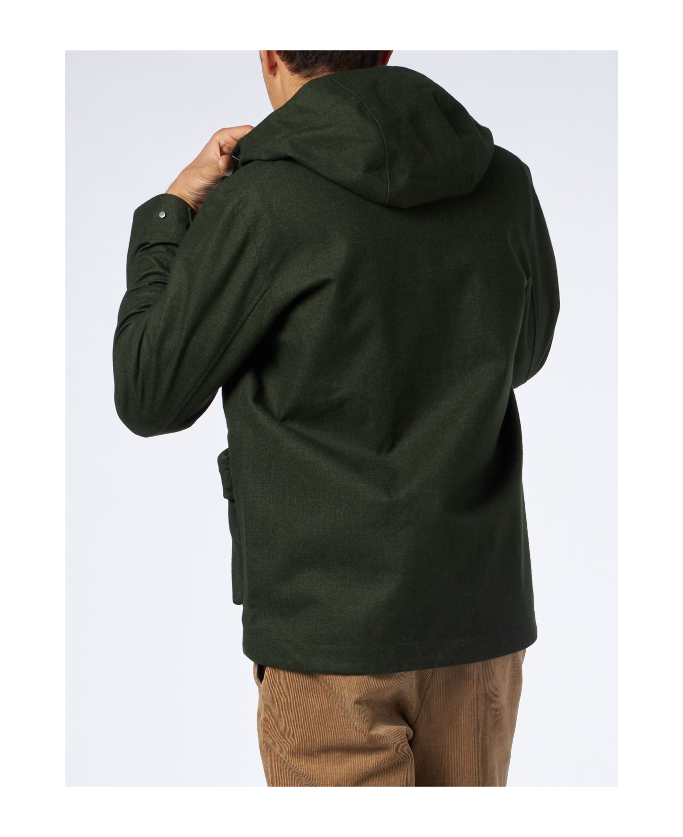 MC2 Saint Barth Man Hooded Green Windbreaker Jacket - GREEN