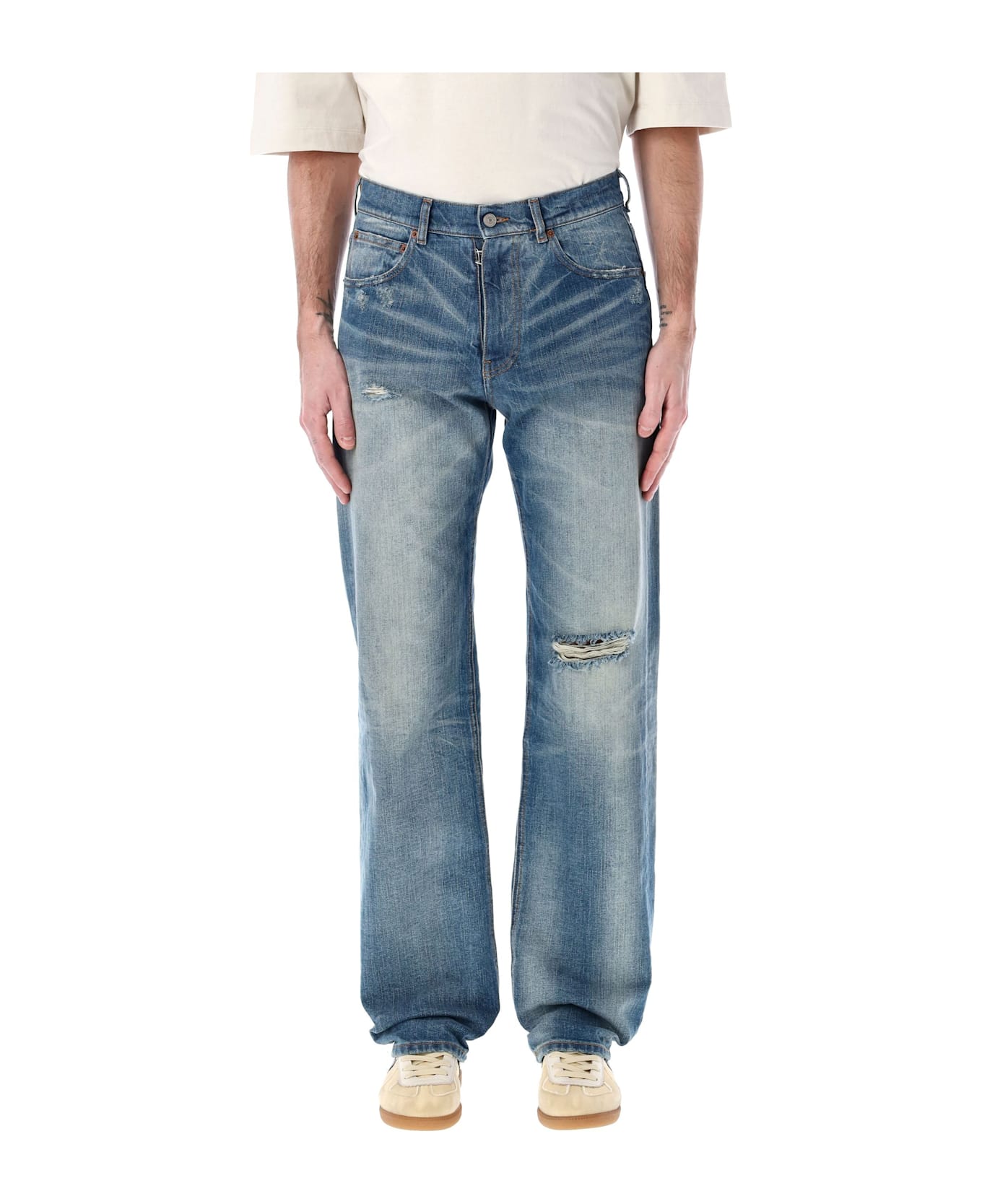 MM6 Maison Margiela Crewneck Stripes Broken - LIGHT BLUE
