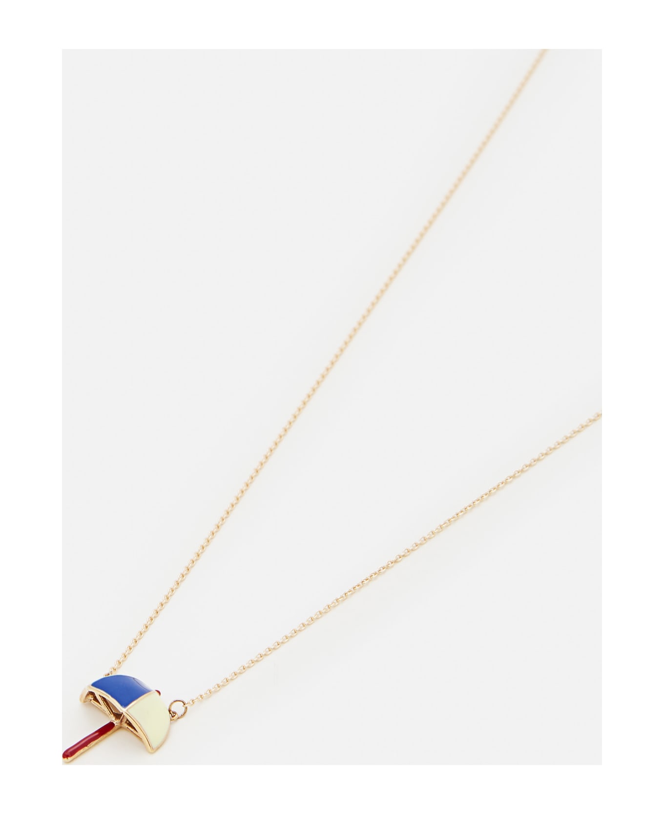 Aliita 9k Gold Sombrilla Enamel Necklace - Blue