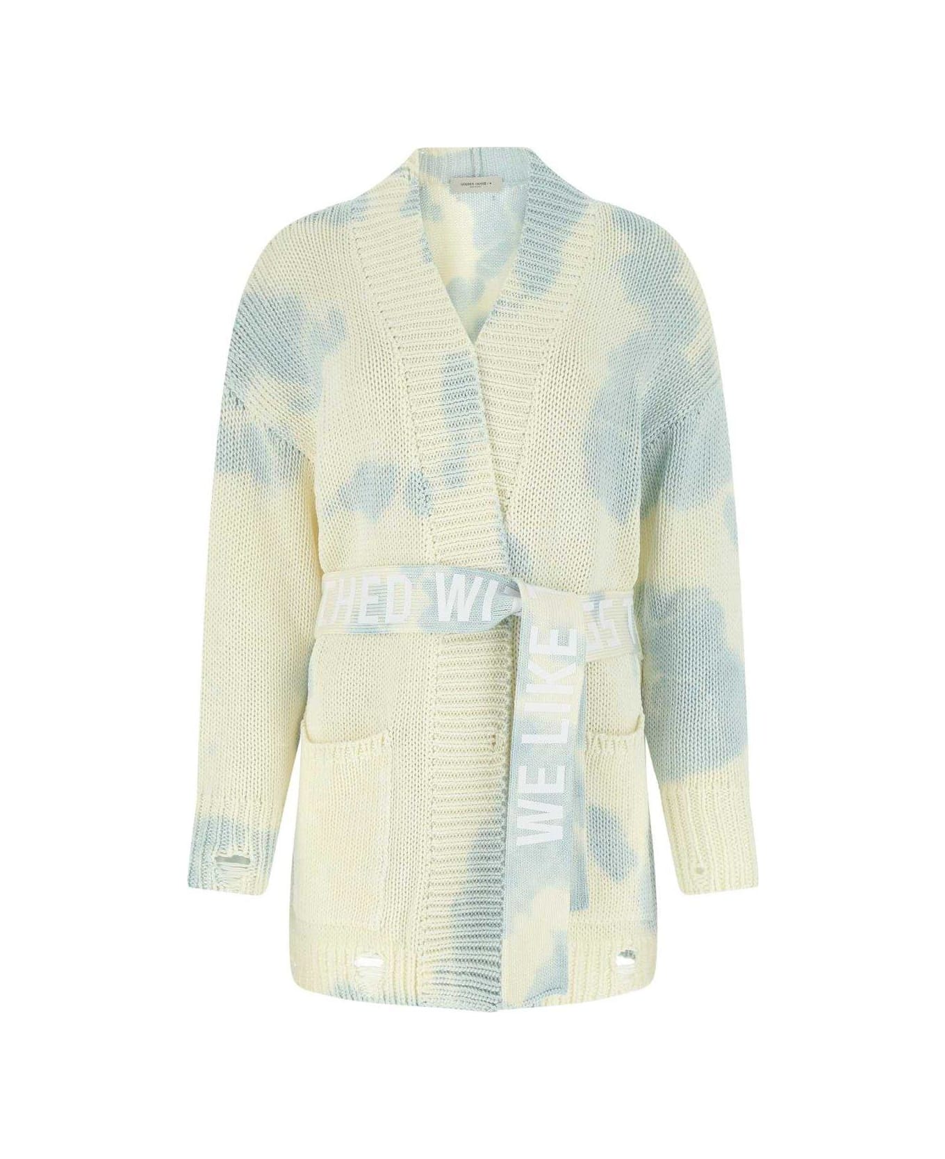 Golden Goose Tie-dyed Knitted Cardigan - WHITE カーディガン
