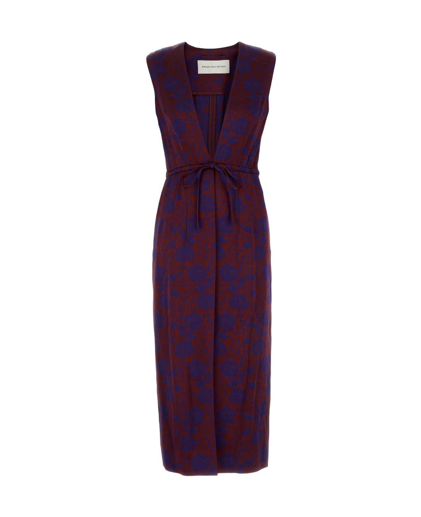 Dries Van Noten Embroidered Viscose Blend Romina Vest - BURGUNDY
