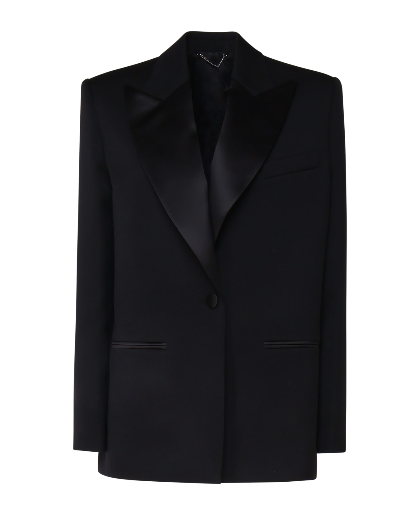 Magda Butrym Blazer With Satin Lapels - Black