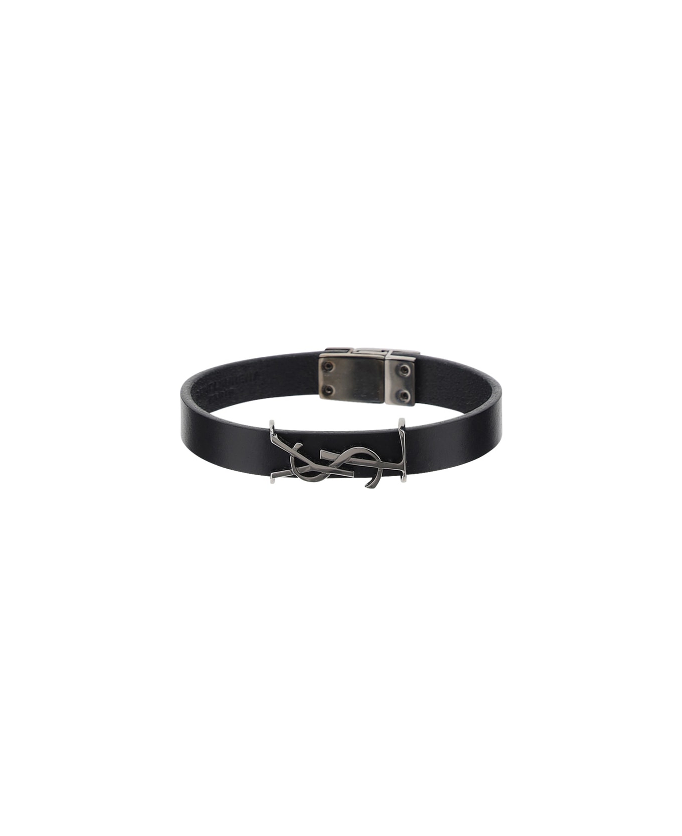 Saint Laurent Opyum Leather Bracelet - Nero
