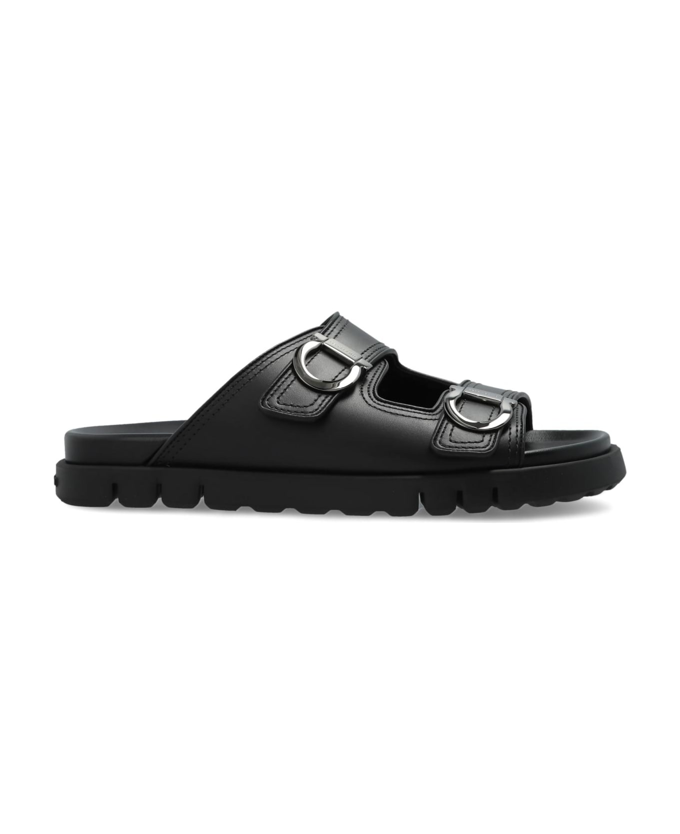 Ferragamo Leather Sandals Colly - BLACK