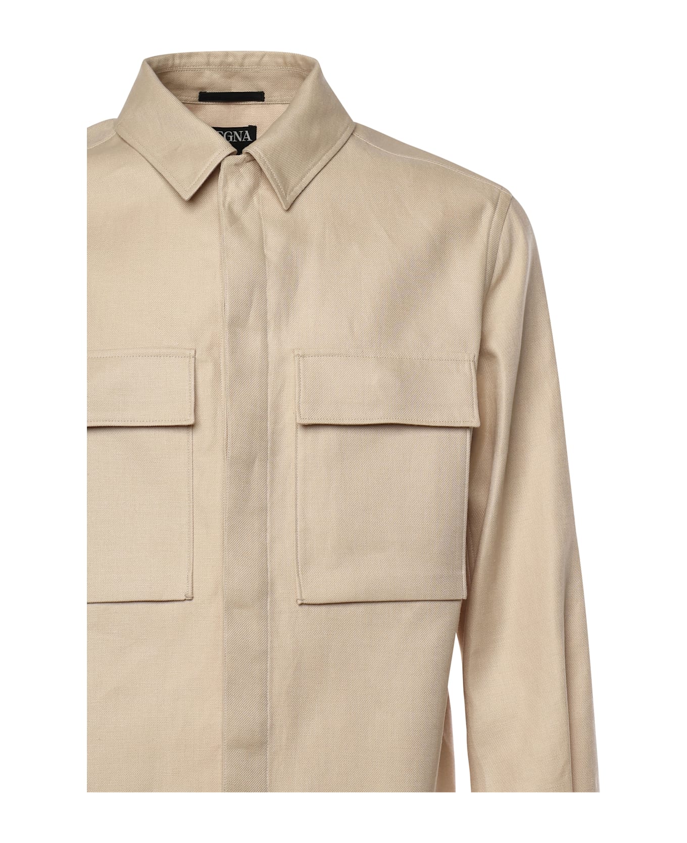 Zegna Shirt With Pockets - Beige