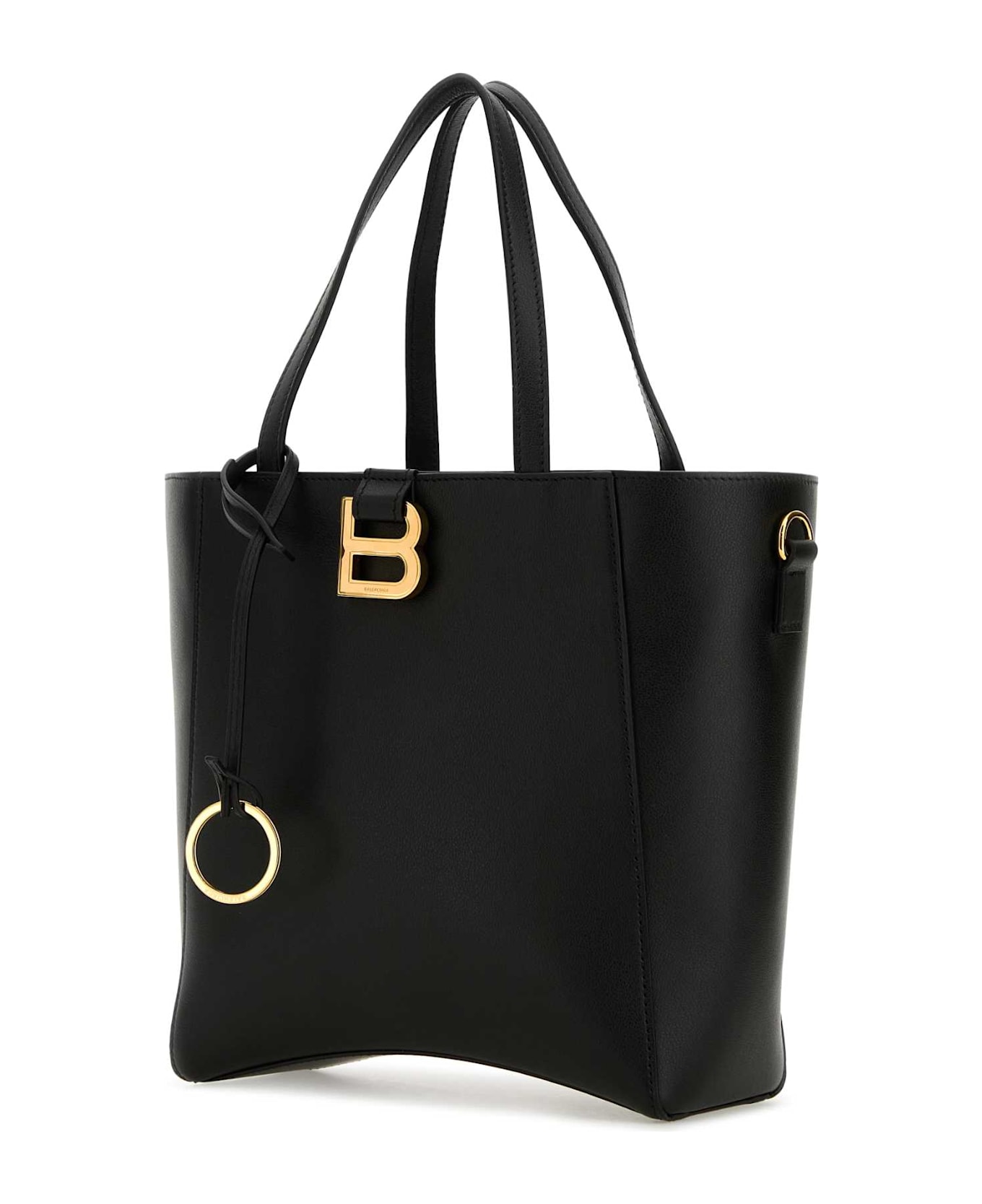 Balenciaga Black Leather Small Hourglass Handbag - Black