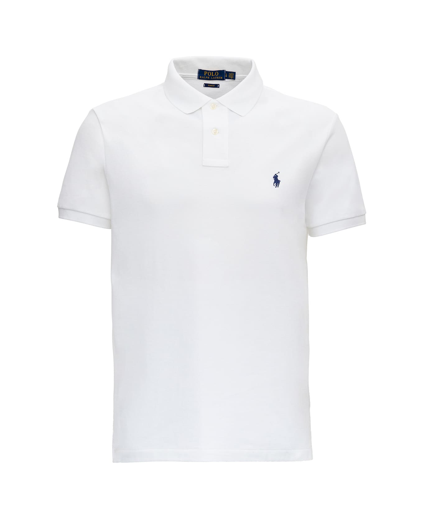 Polo Ralph Lauren Slim Fit White Cotton Polo Shirt With Logo - White