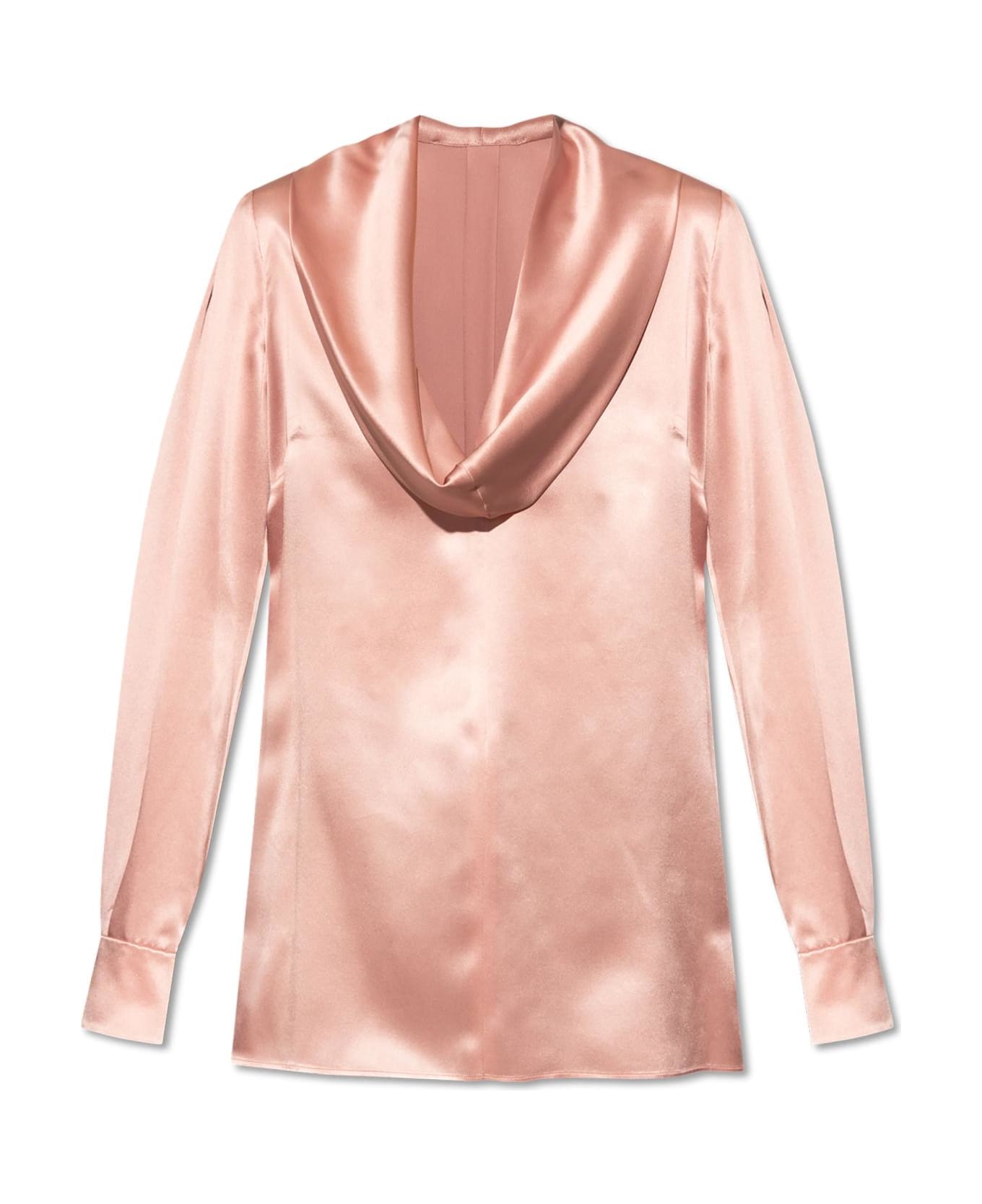 Dolce 
Gabbana Silk Top With Draped Neckline - Pink