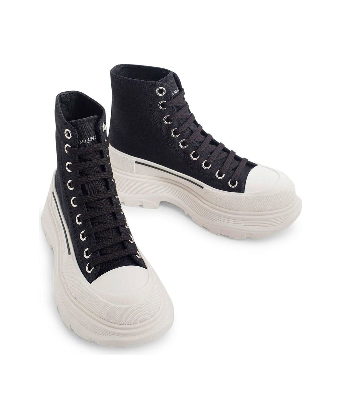 Alexander McQueen Lace-up Chunky Sneakers - BLACK/BLACK