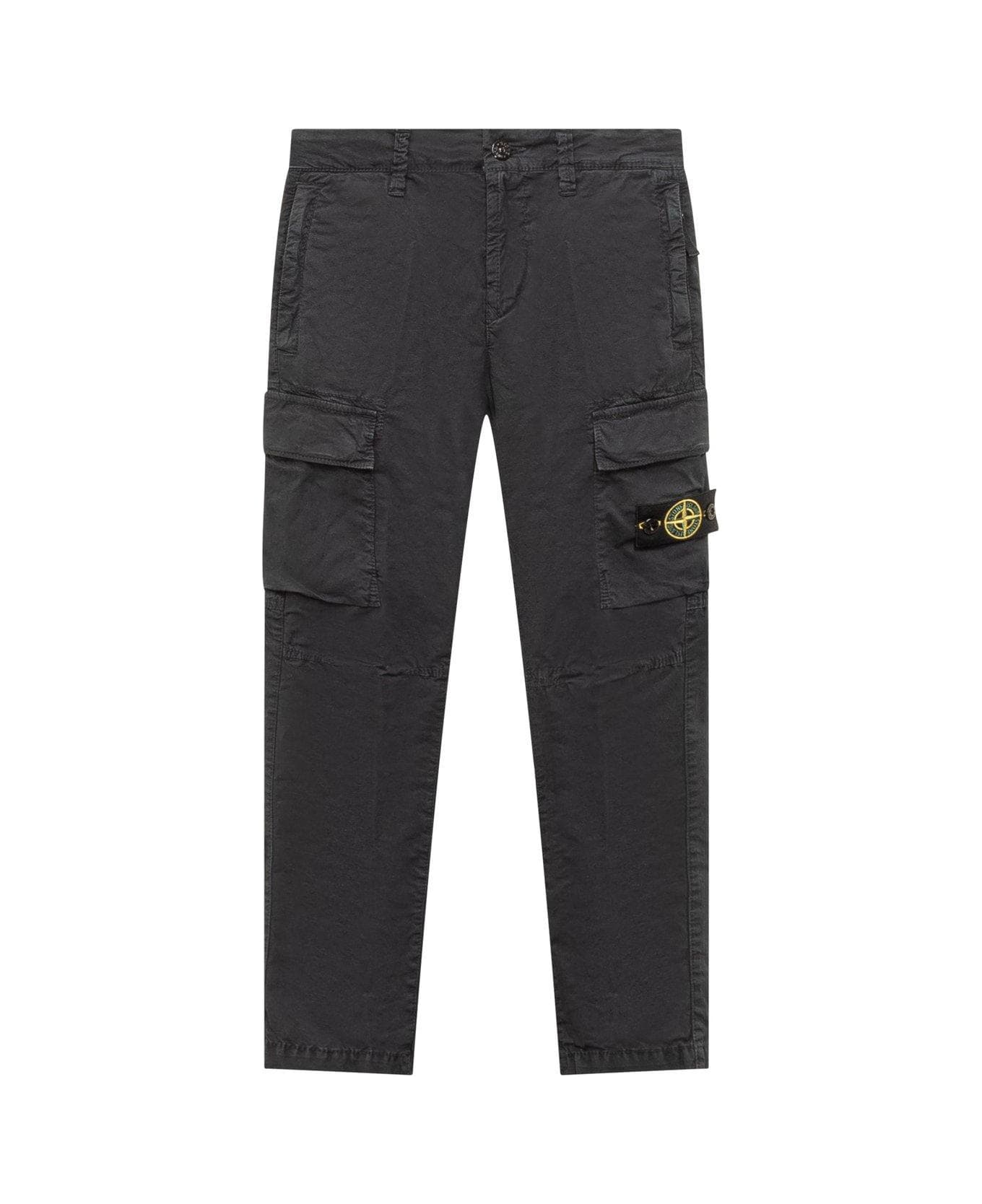 Stone Island Junior Compass-patch Straight-leg Cargo Trousers - Navy ボトムス