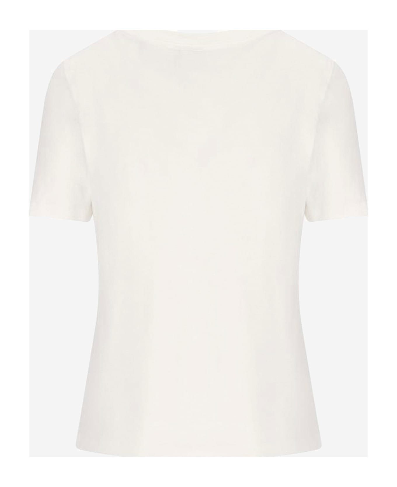 Chloé Cotton T-shirt With Logo Print - White