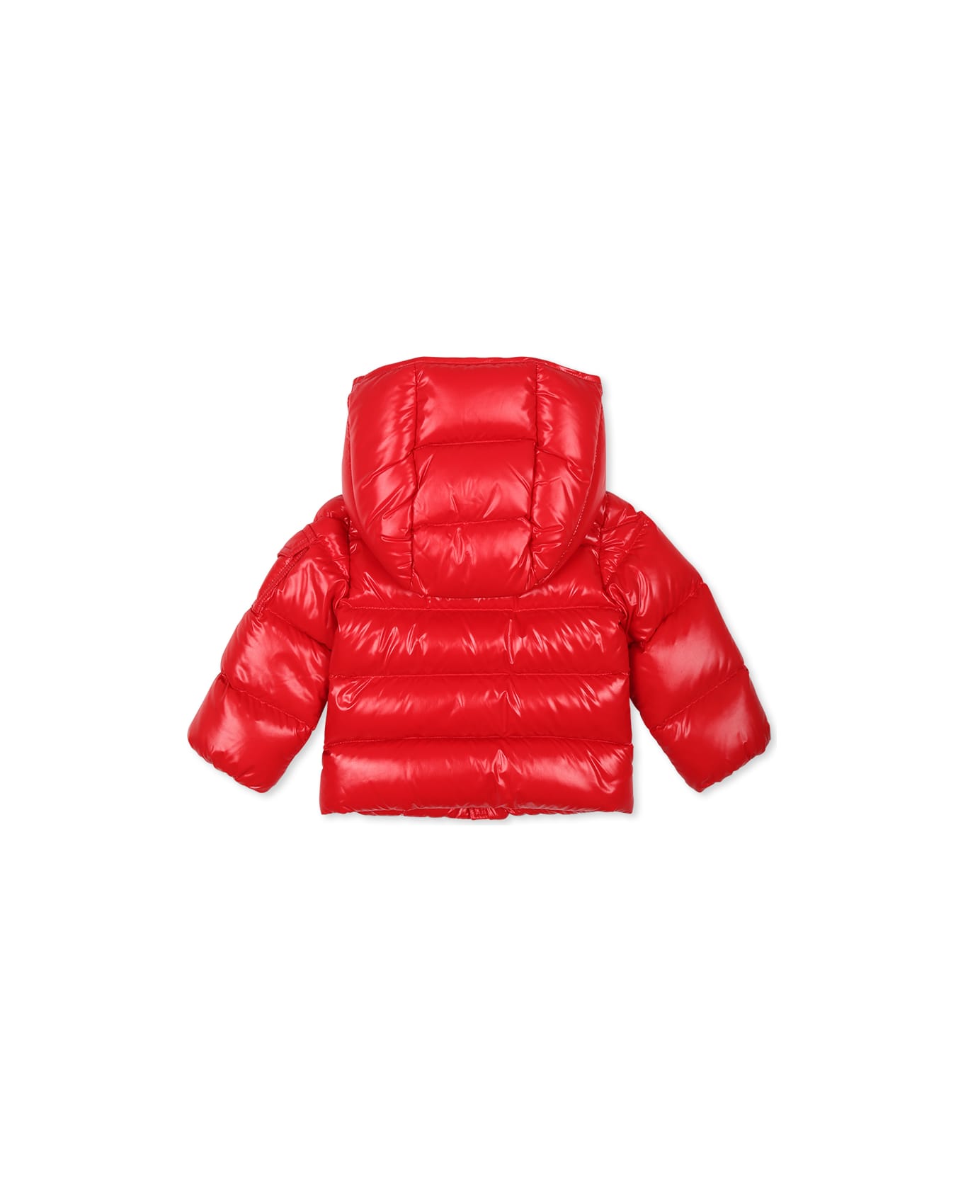 Moncler Red Maya Down Jacket For Babykids With Logo - Red