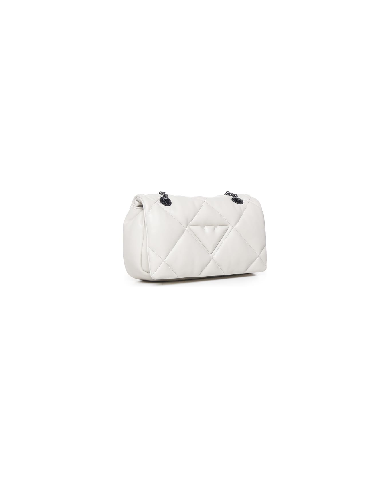 Emporio Armani Matelassé Shoulder Bag - White