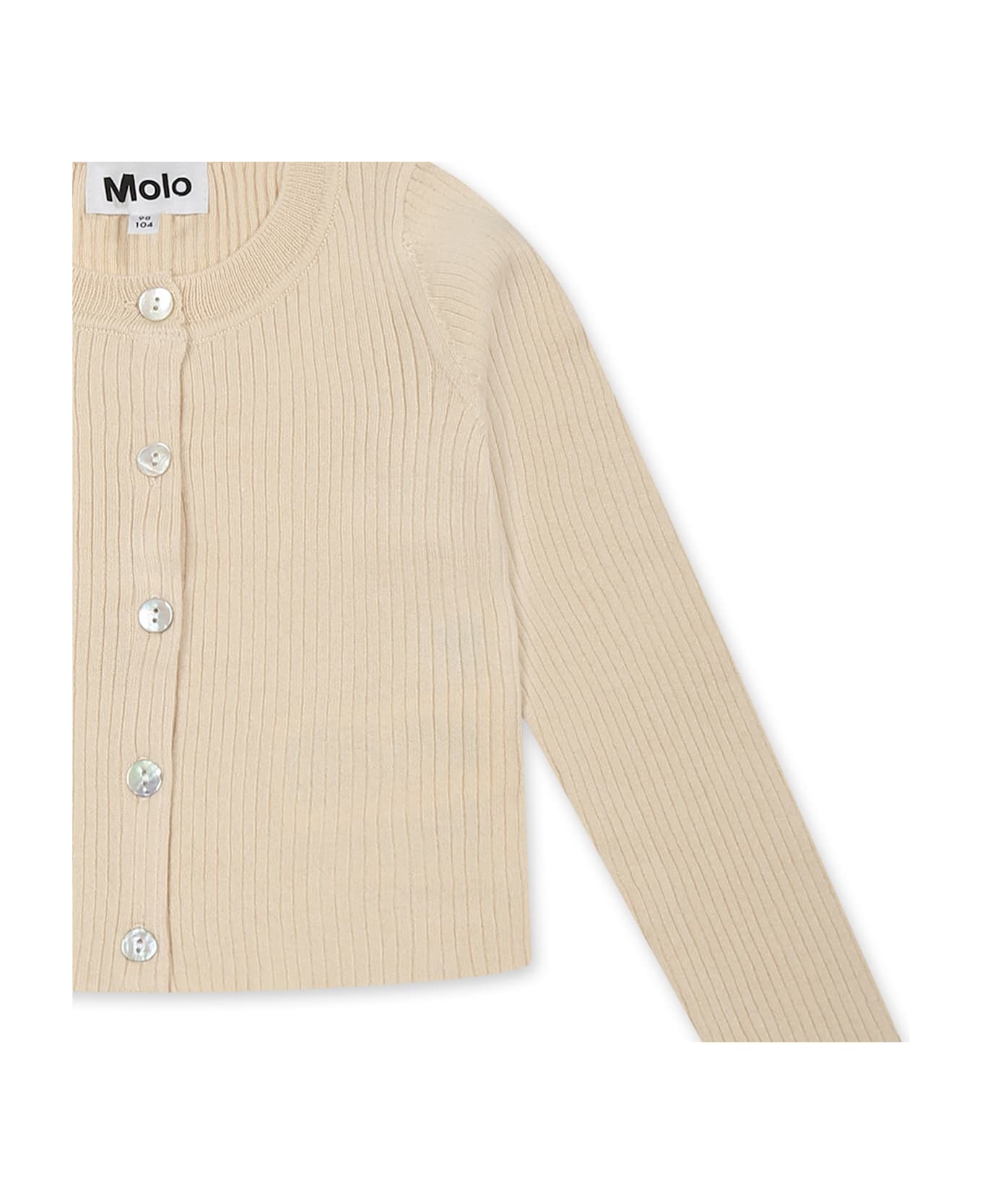 Molo Ivory Cardigan For Girl - Ivory