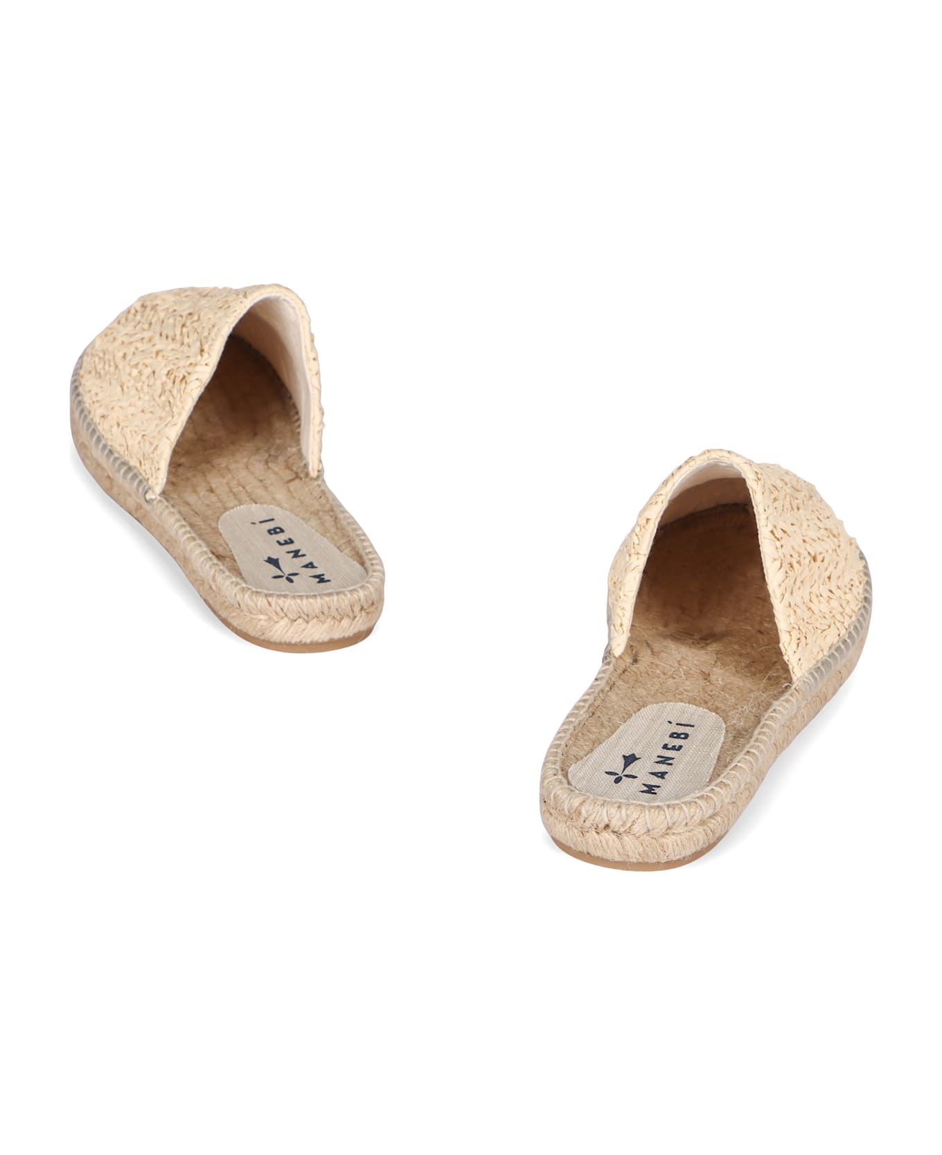 Manebi Raffia Mules - Beige