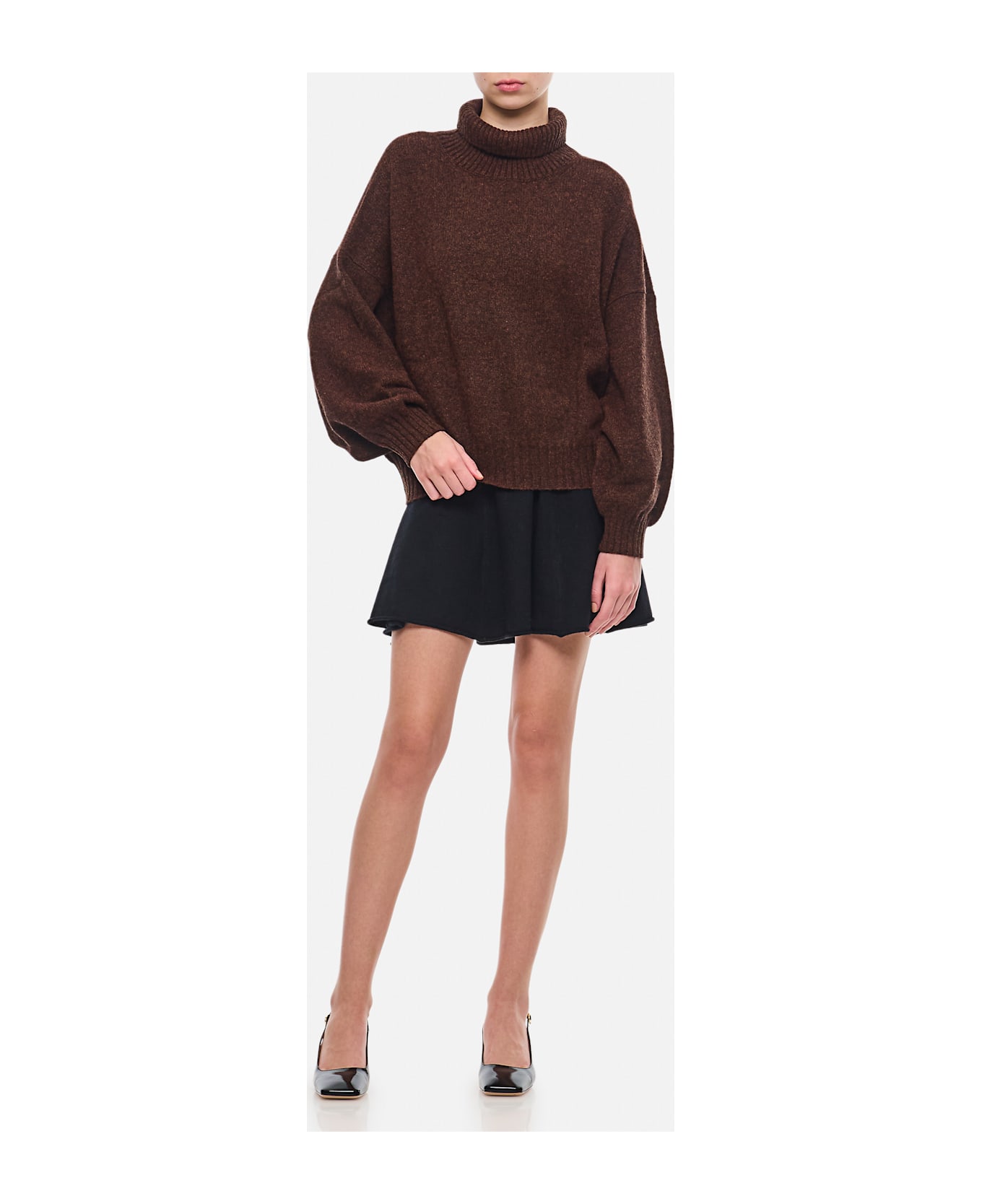 Extreme Cashmere Cashmere Short Pleated Skirt - Black