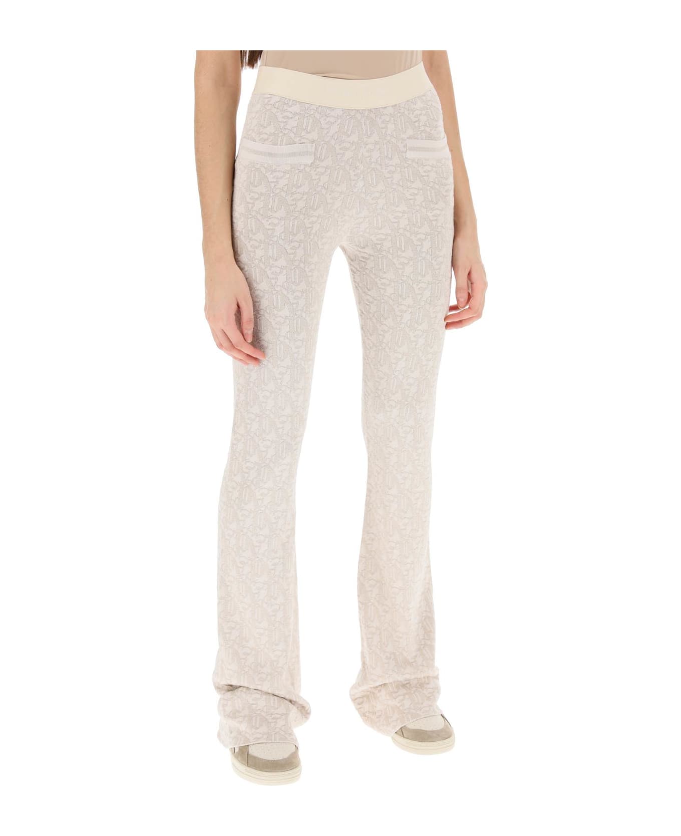 Palm Angels Monogram Jord Knit Trousers - Off White Beige ボトムス