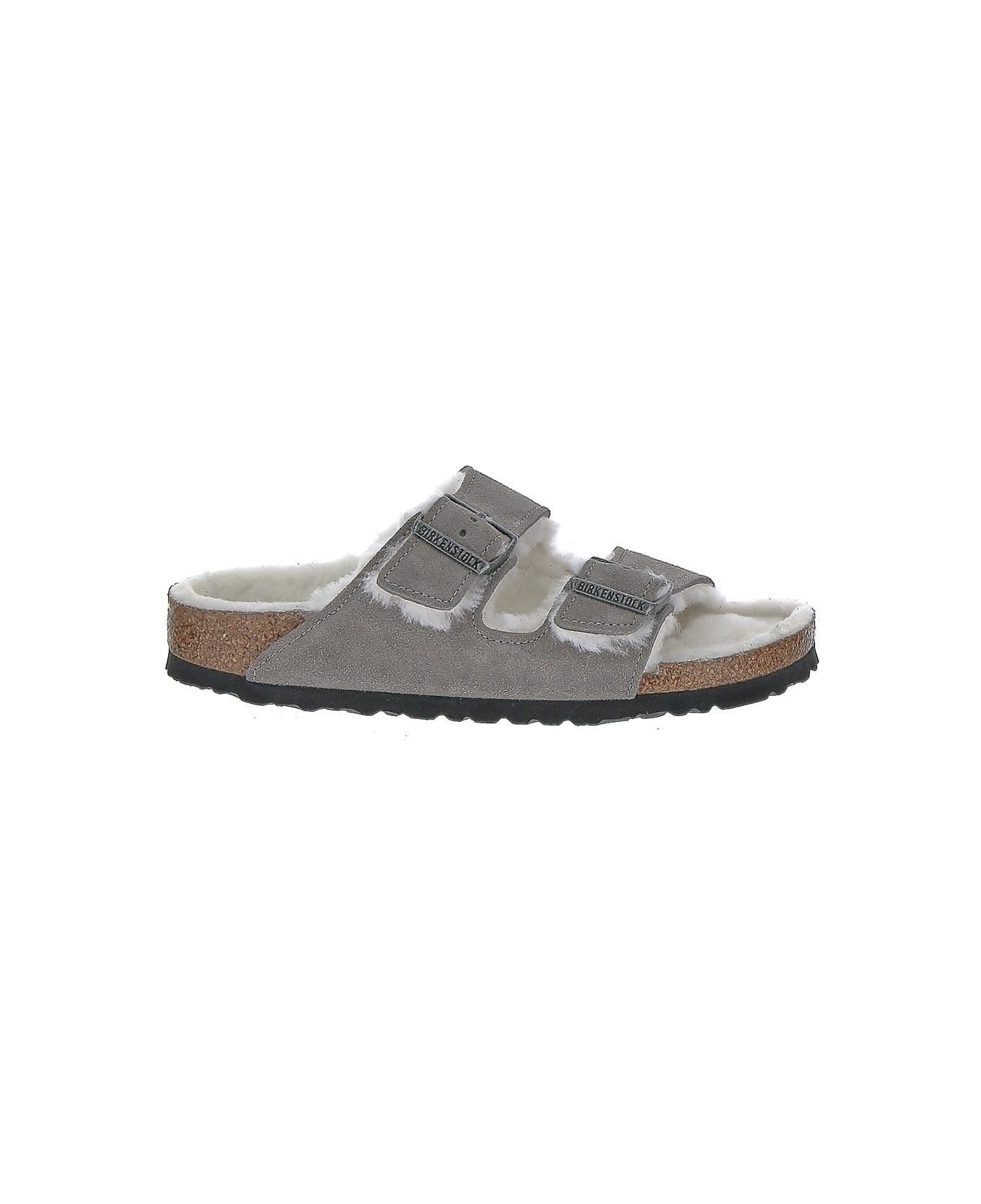 Birkenstock Arizona Shearling Slippers - Shearling Stone Coin
