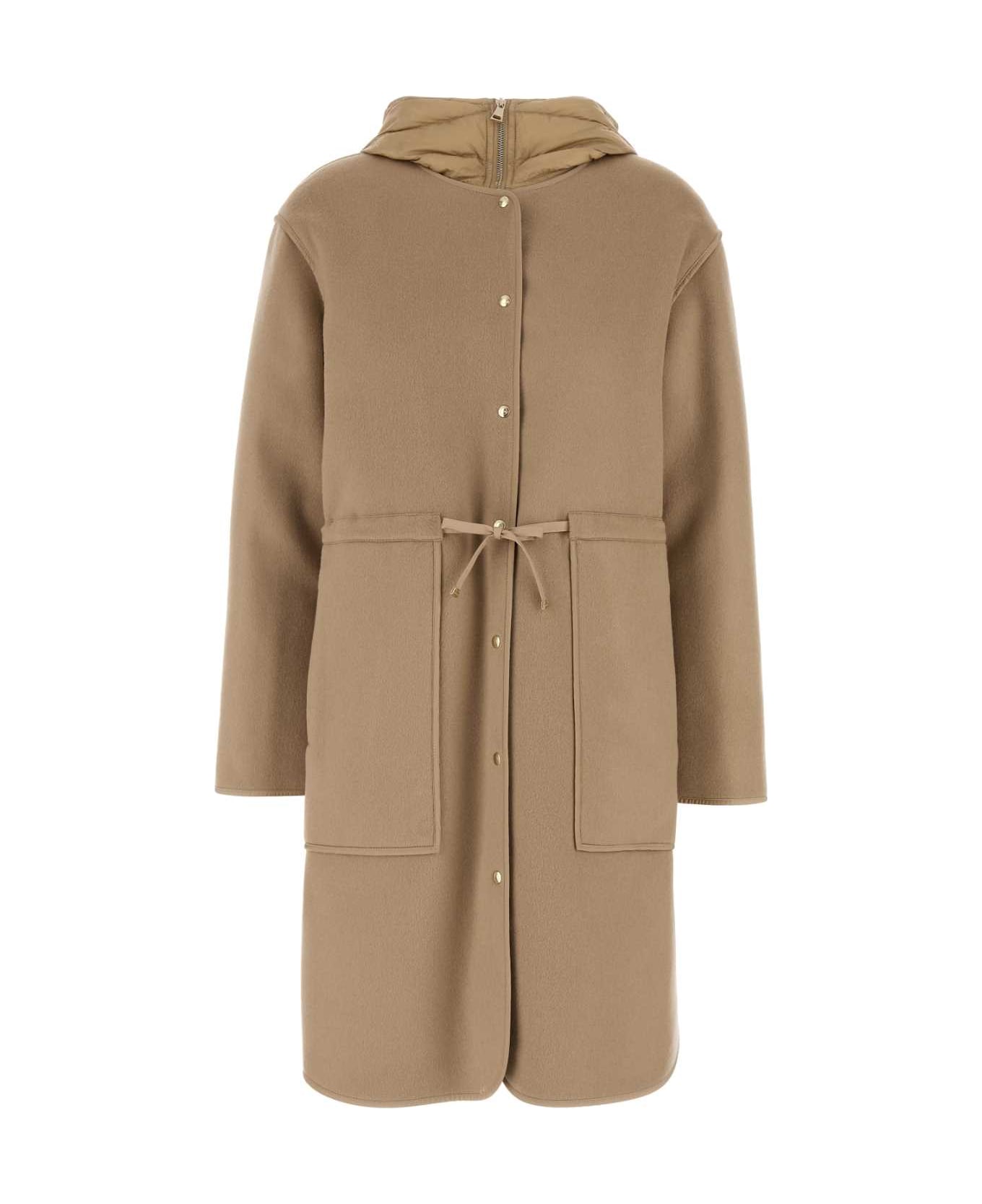 Moncler Beige Wool Blend Bonrepos Coat - 21T