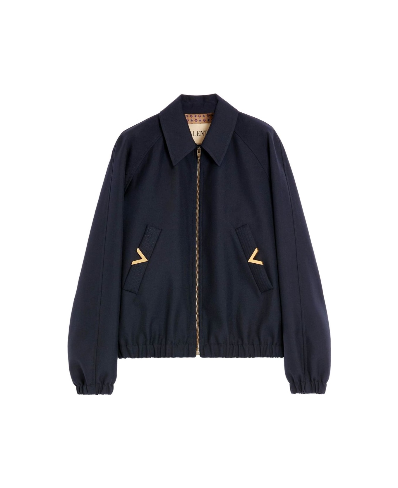 Valentino Vgold Wool Blend Blouson Jacket - Blue