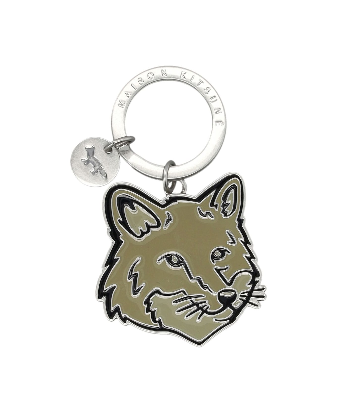 Maison Kitsuné Bold Fox Head Keyring - Green