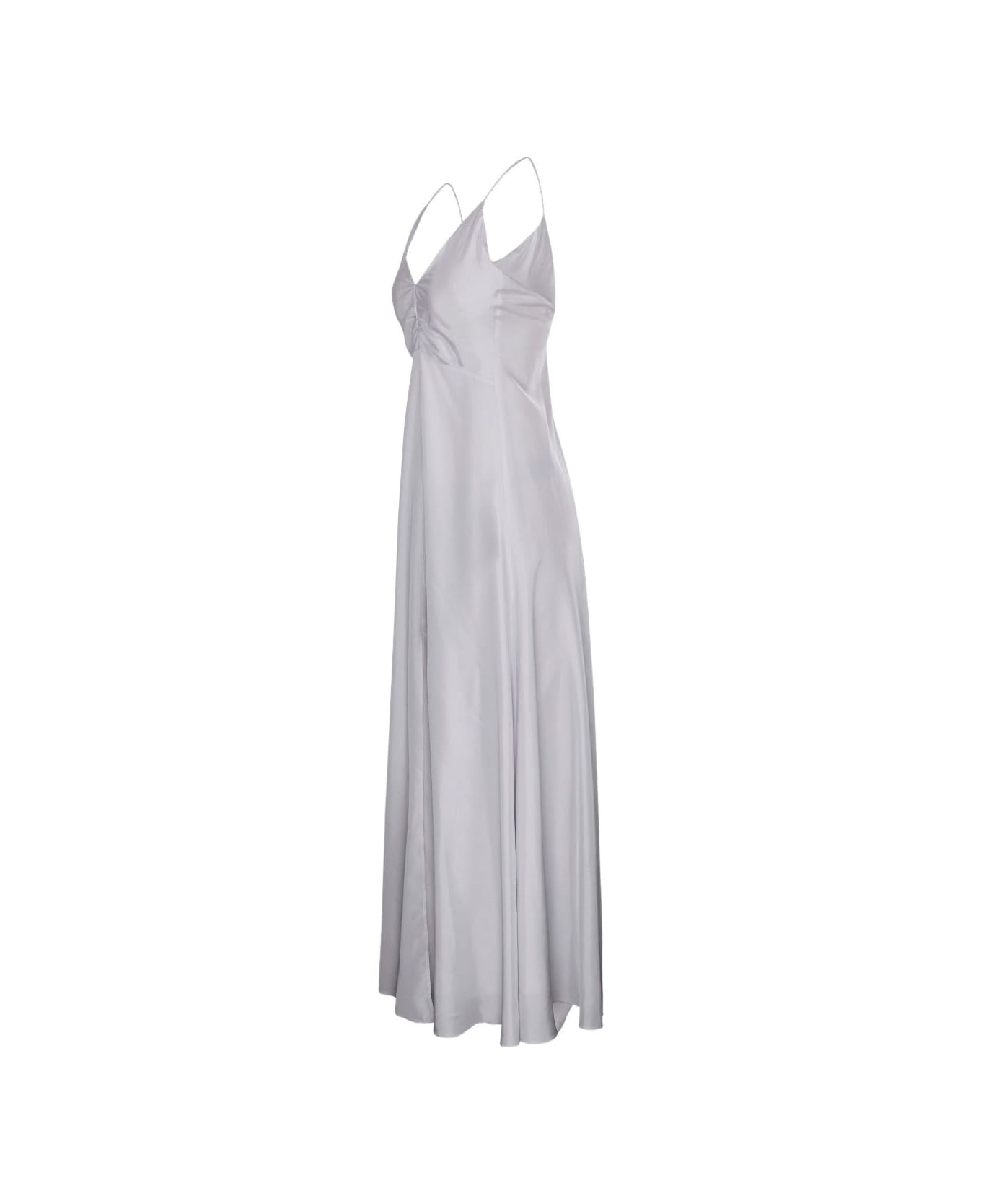 Forte_Forte Long Silk Slip Dress - Light Grey